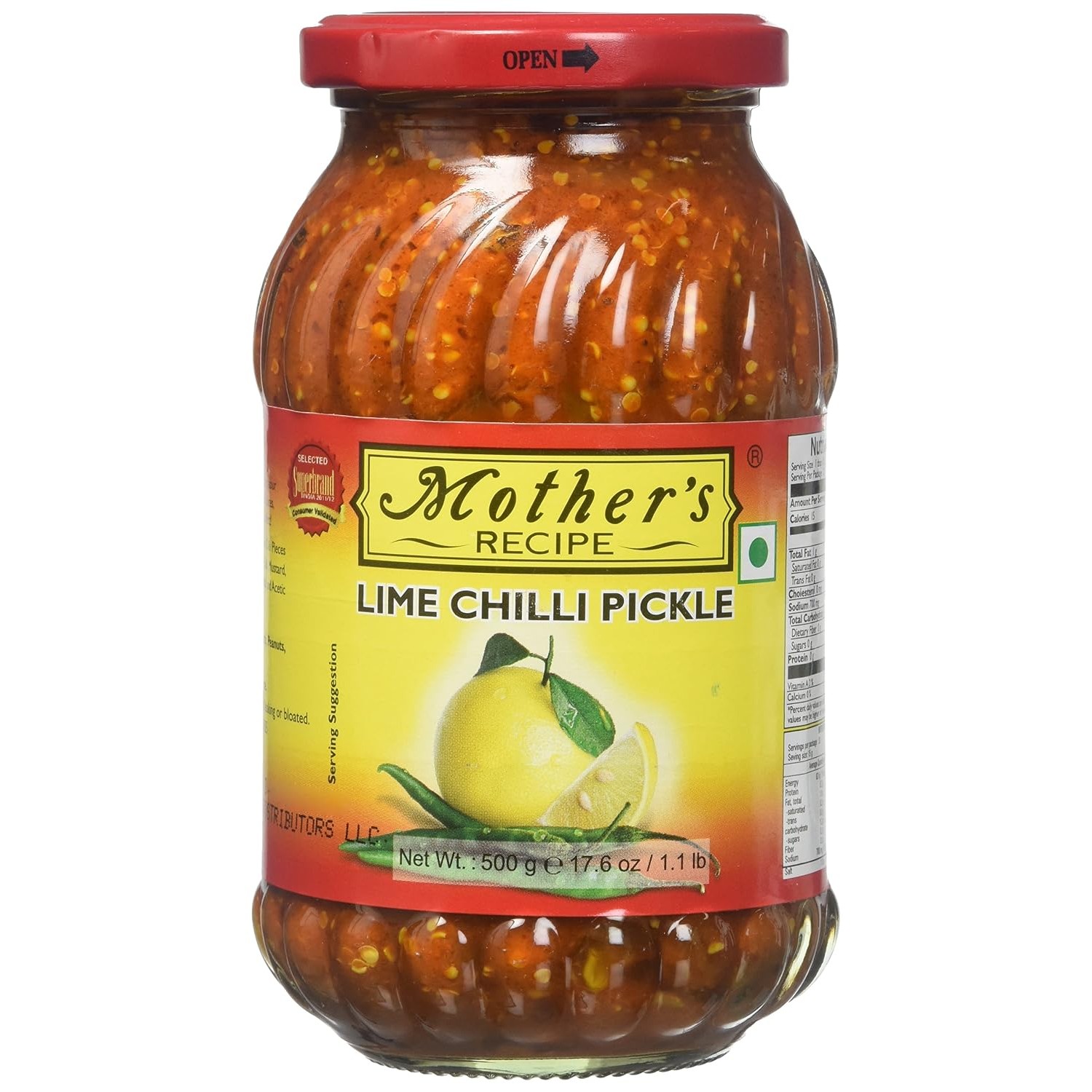 MOTHER LIME CHILLI PICKLE 500 GM