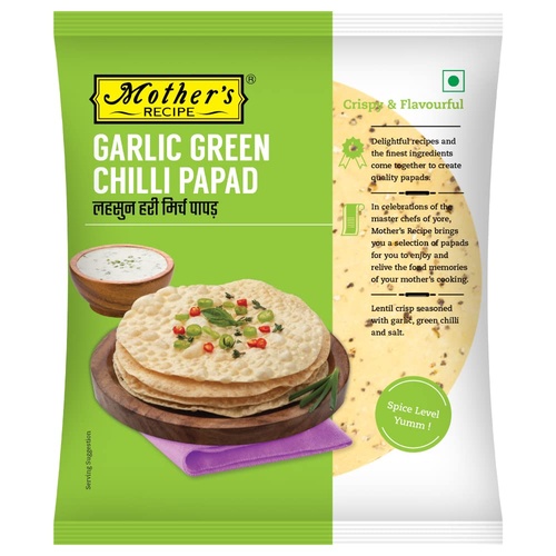 Mothers GarlicChilli Papad 180 GM