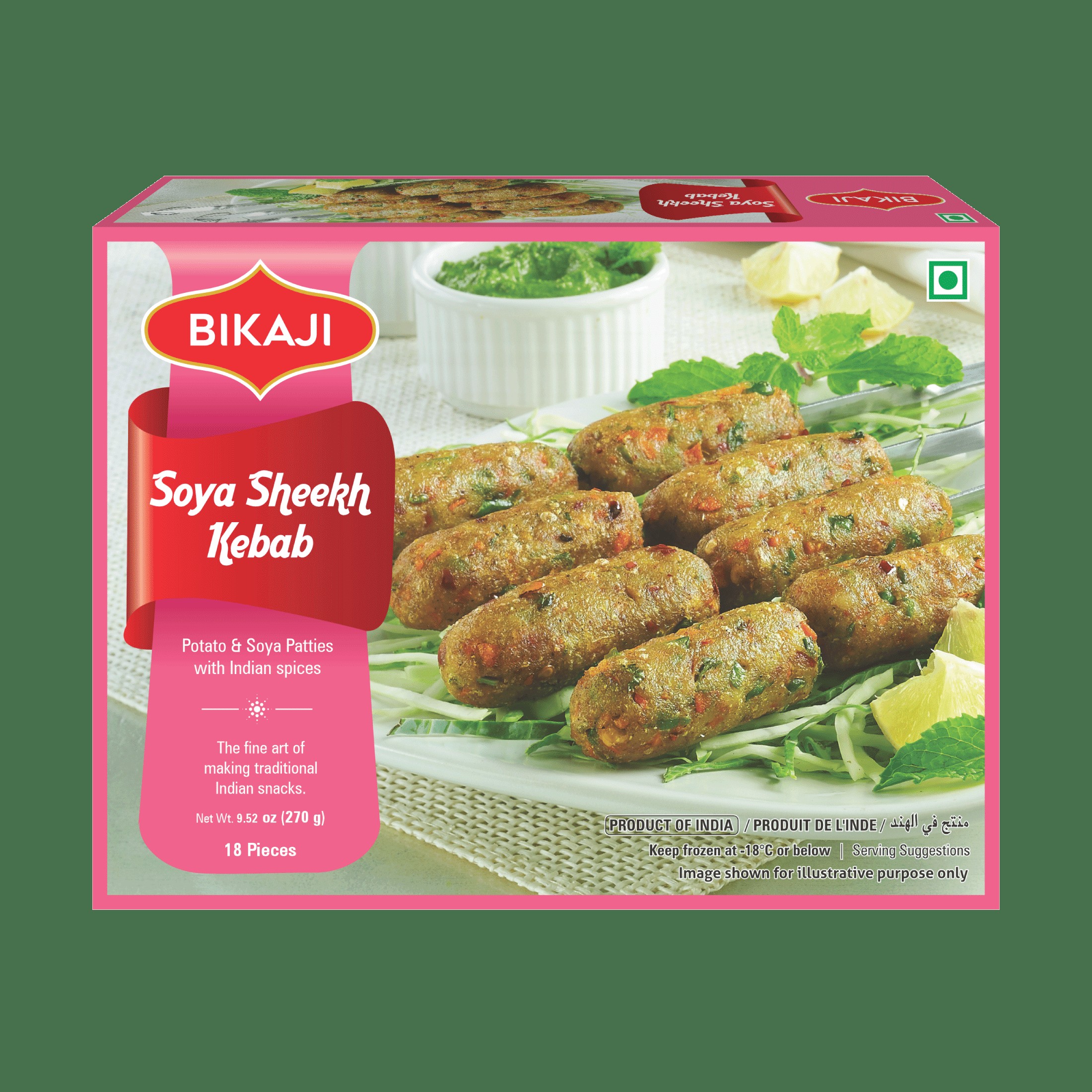 BIKAJI SOYA SHEEKH KEBAB 18 PCS