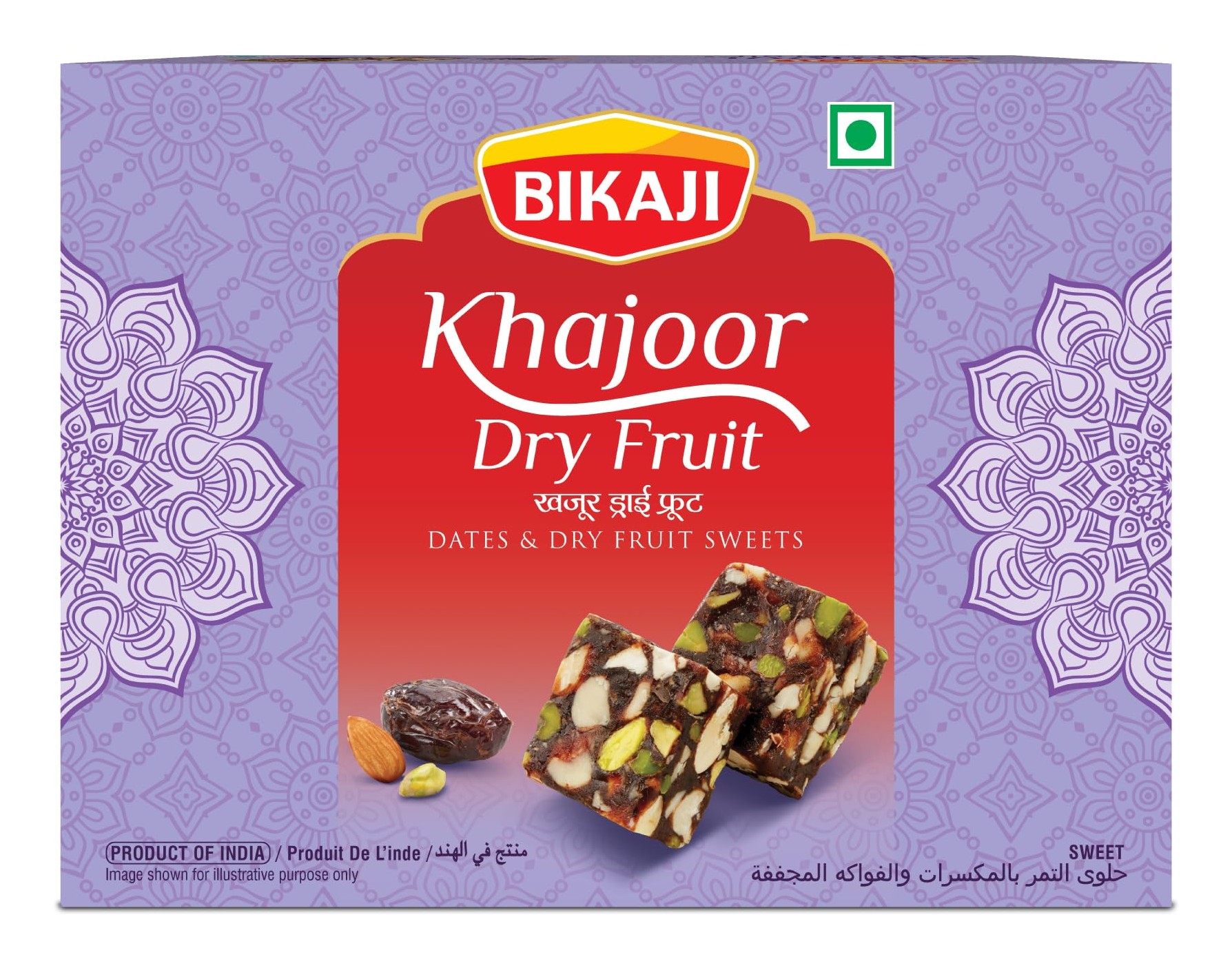 BIKAJI KHAJOOR DRYFRUIT BARFEE 340 GM