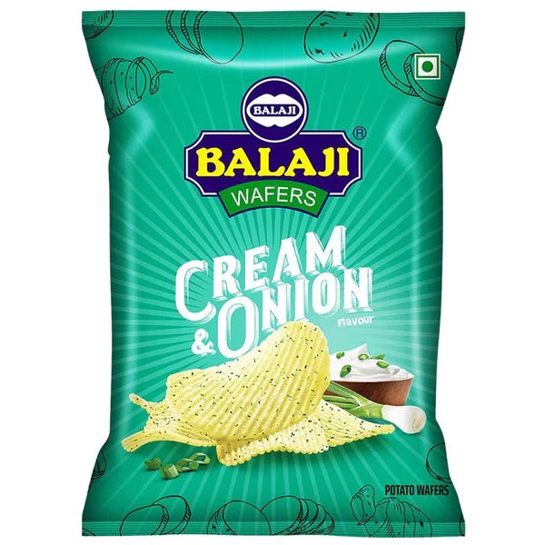 BALAJI CREAM & ONION CHIPS 150 GM