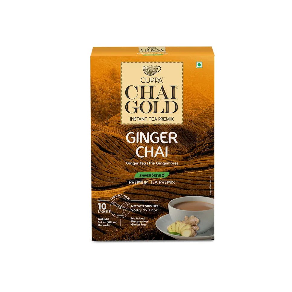 Chai Gold Ginger Sweetened Instant Tea 10 PCS