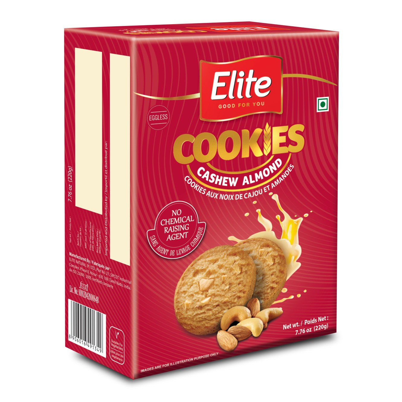 ELITE CASHEW ALMOND COOKIES 220 GM