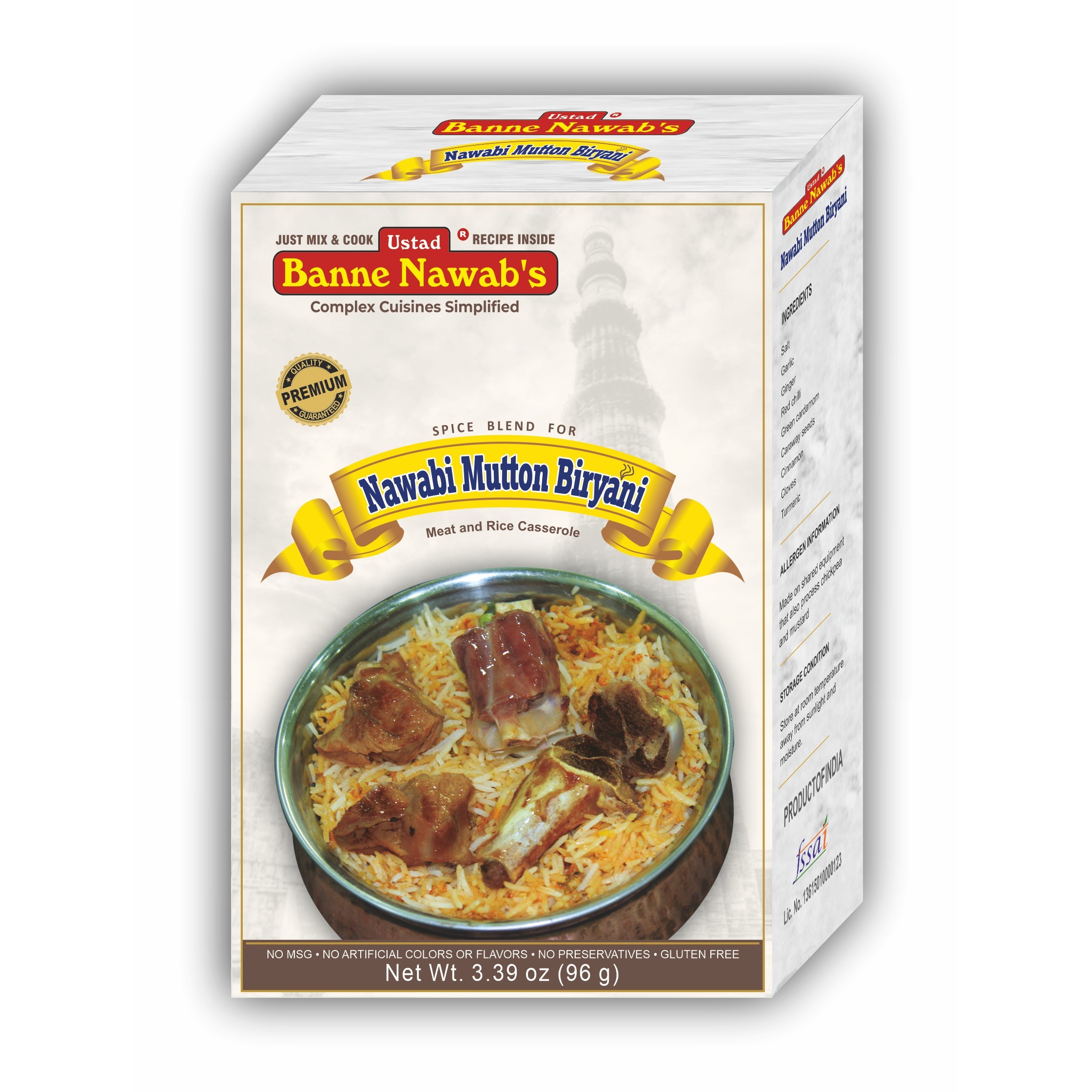 Ustads Nawabi Mutton Biryani Masala 96 GM