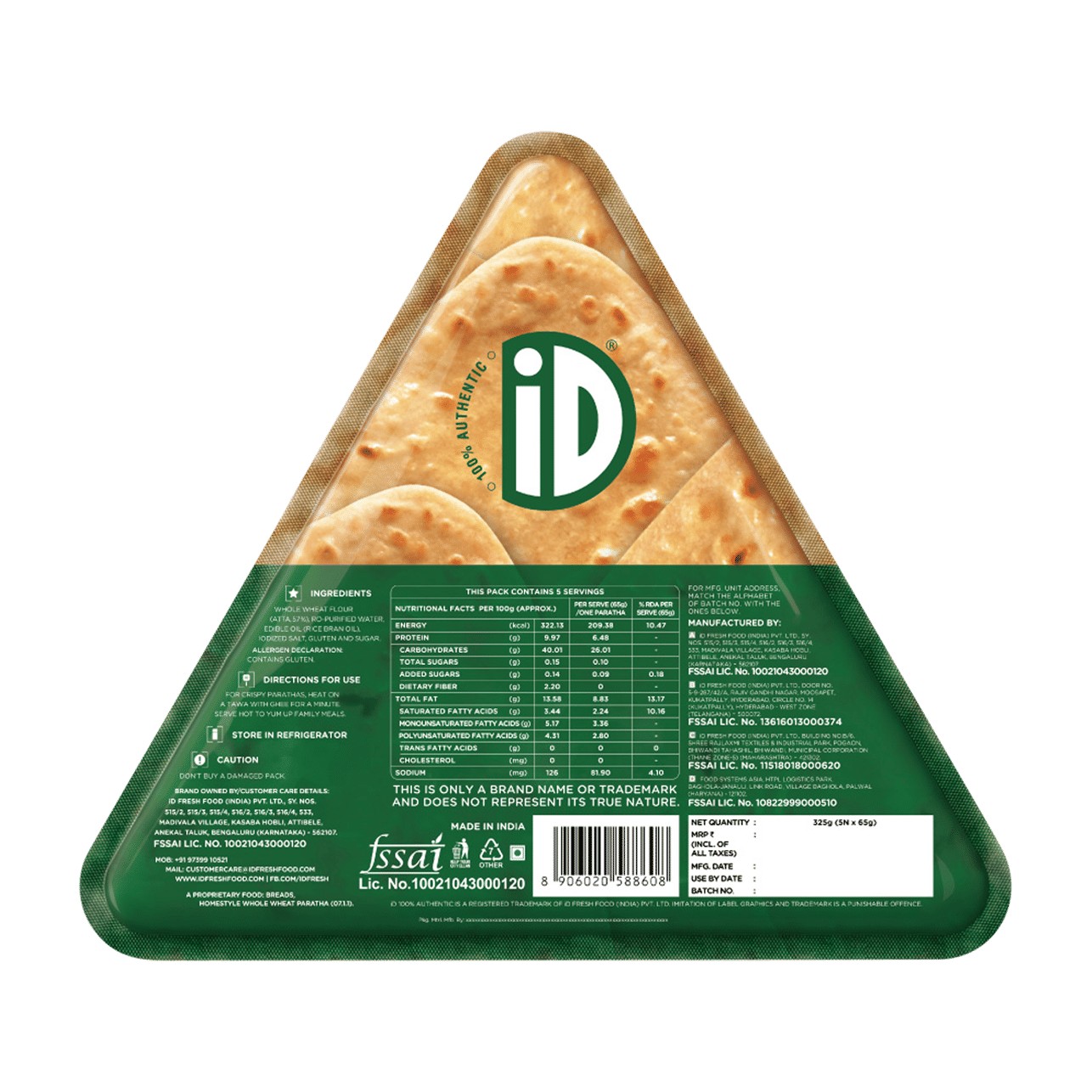 ID HOMESTYLE PARATHA 390 GM
