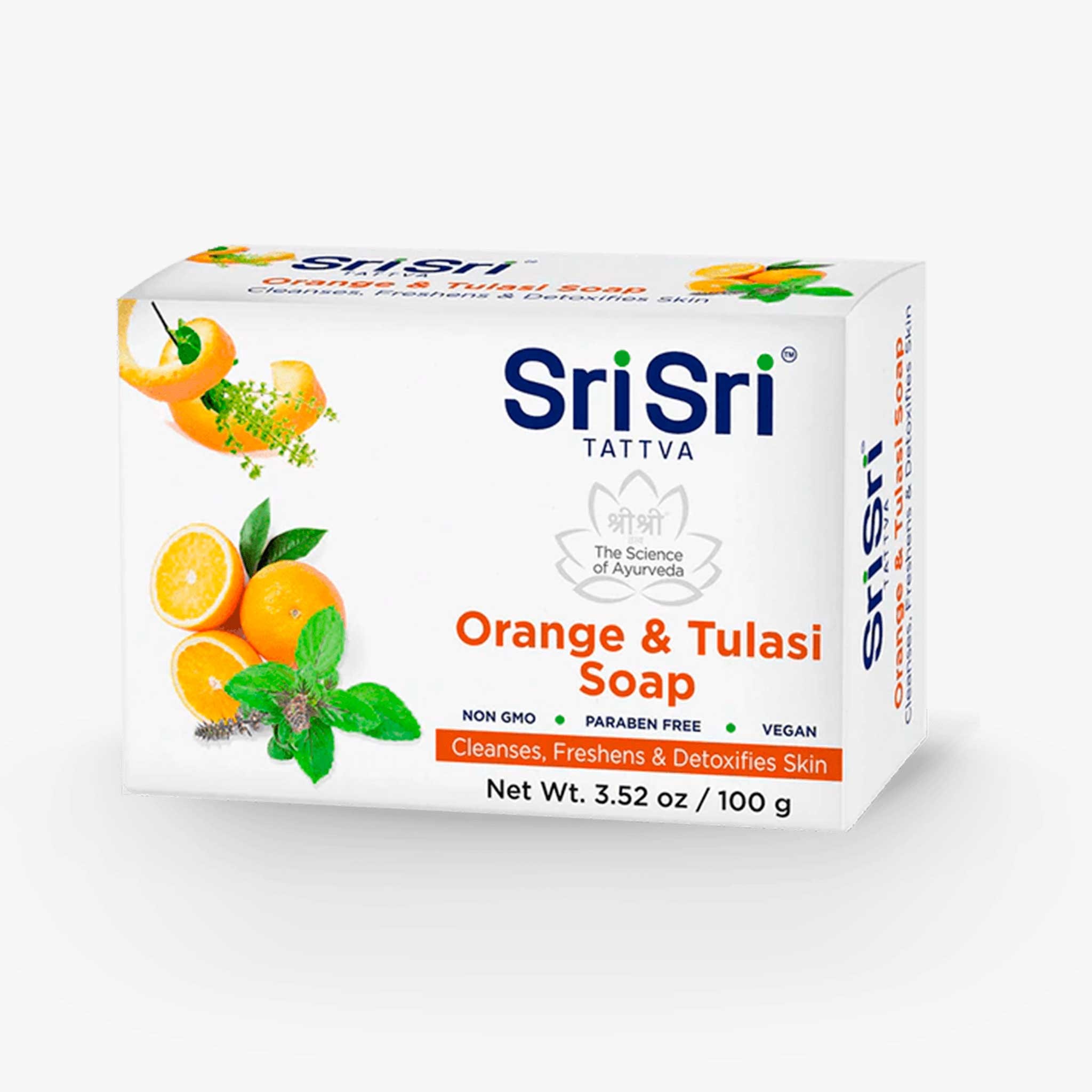 ORANGE And TULASI SOAP SRISRI TATTVA 100 GM