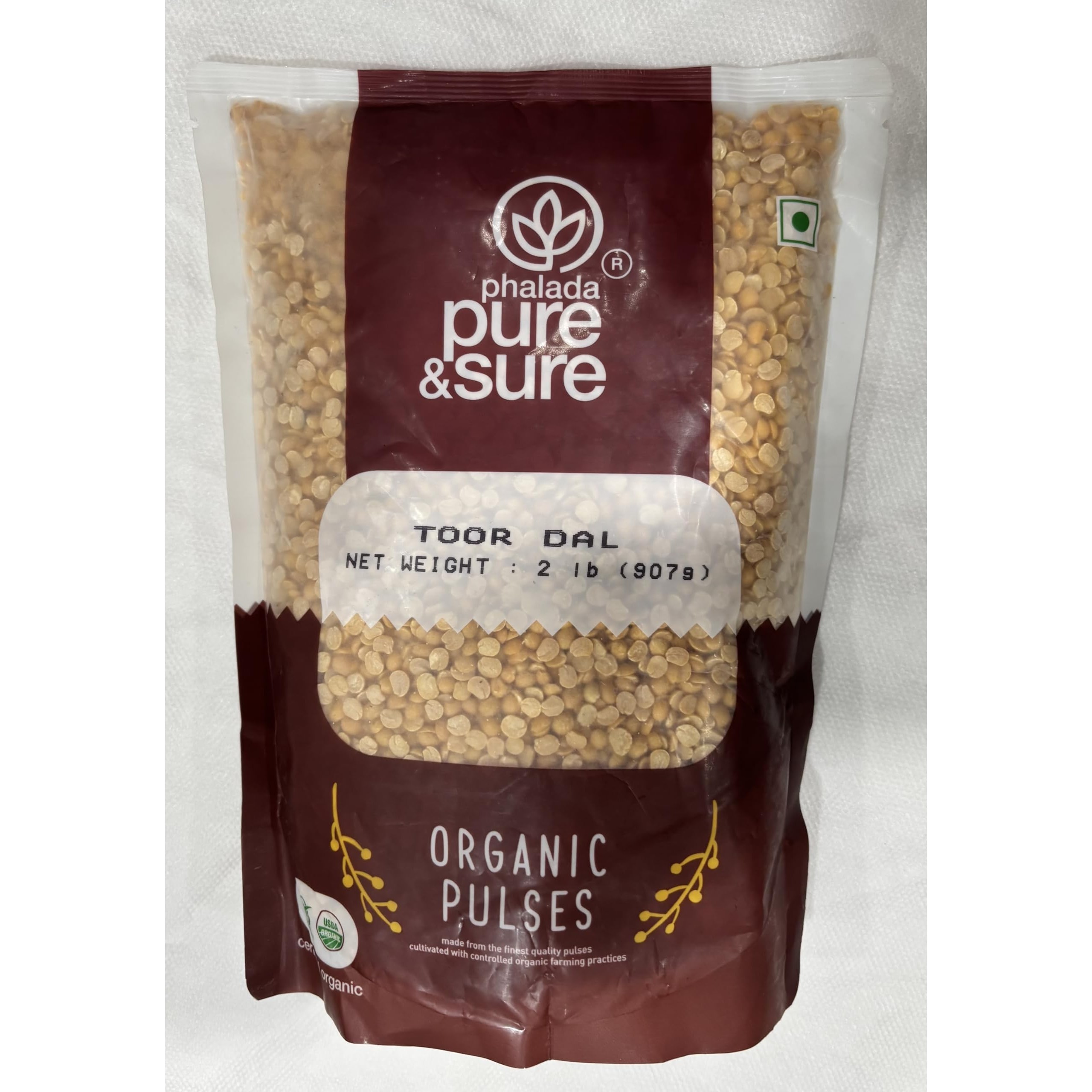Pure & Sure Toor Dal Organic (Phalada) 2 LBS