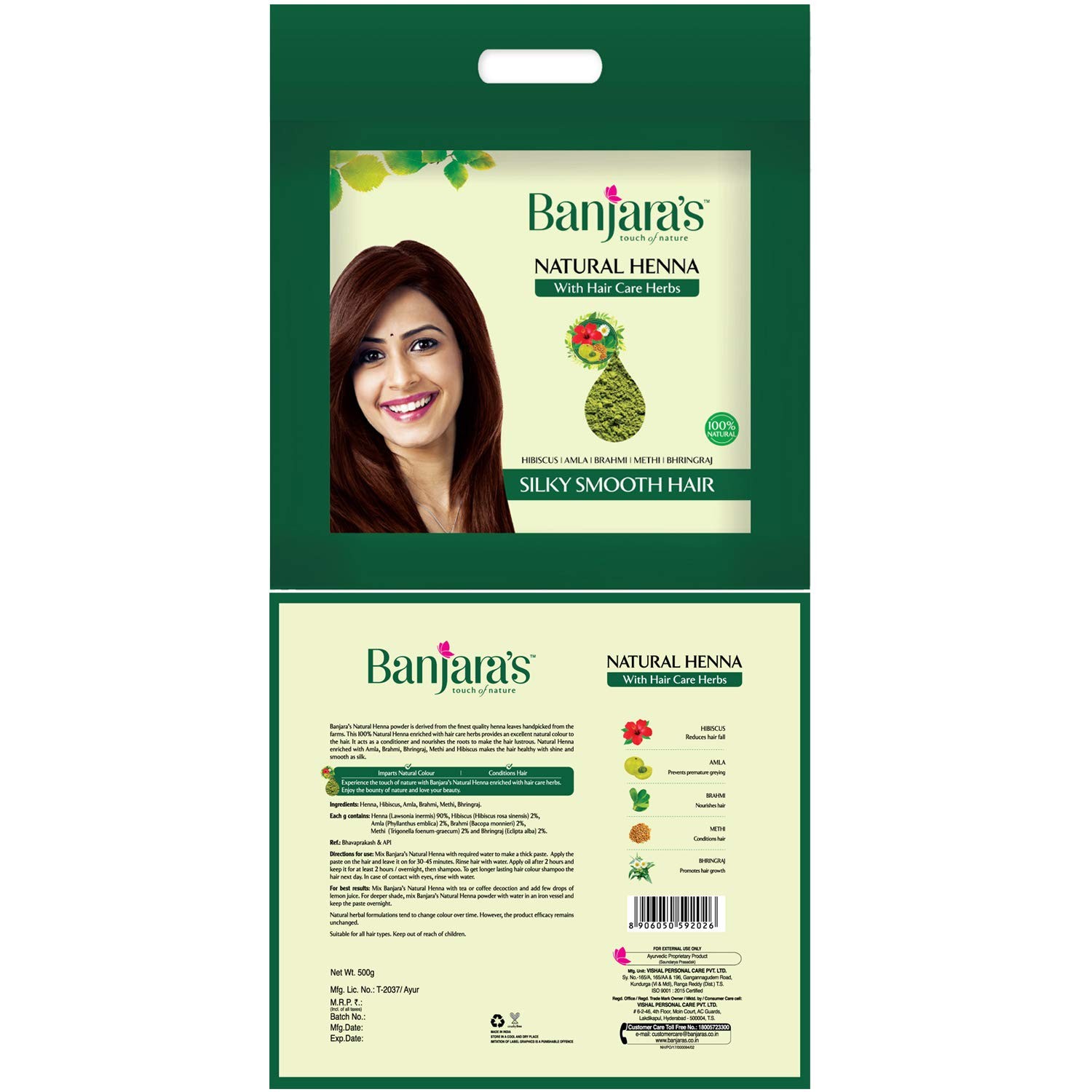 BANJRAS BANJARAS NATURAL HEENA  500 GM