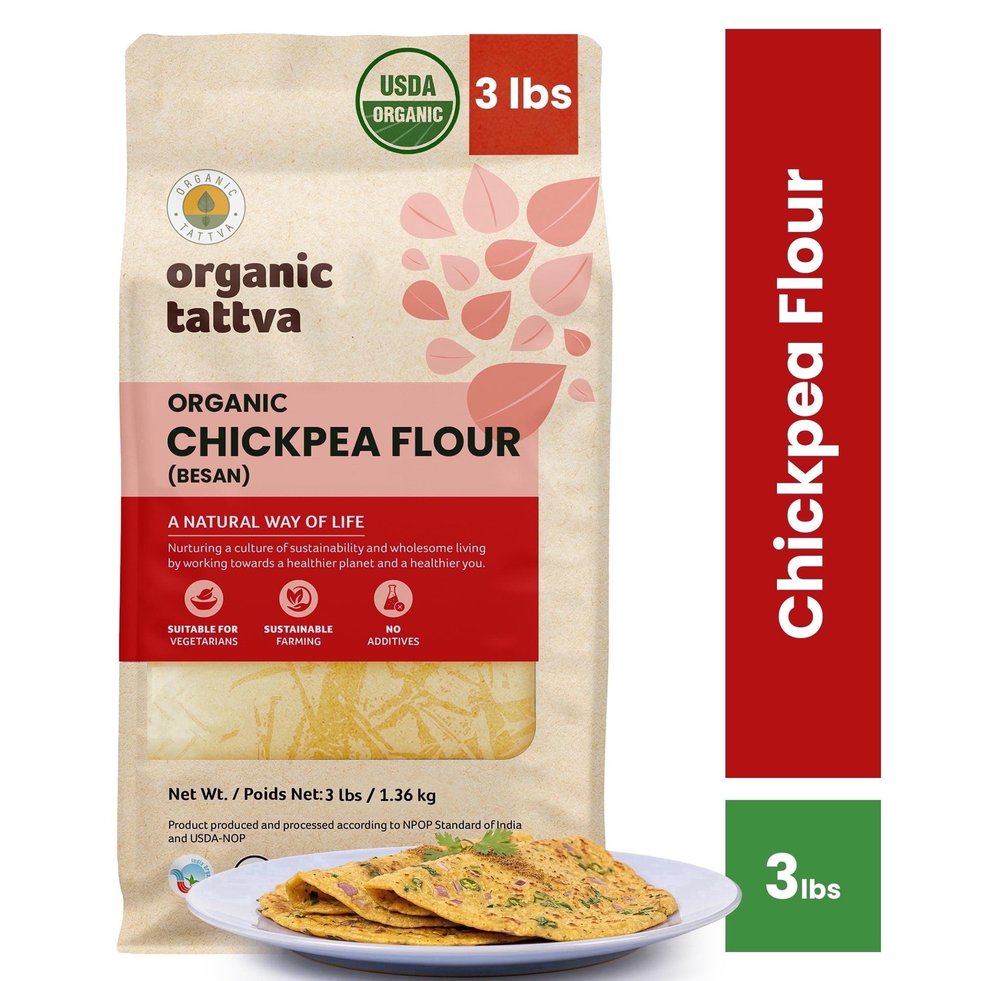 Organic Tattva Besan 3 LBS