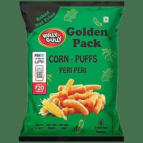 Hully Gully Corn Puffs   Peri Peri, Baked 120 GM