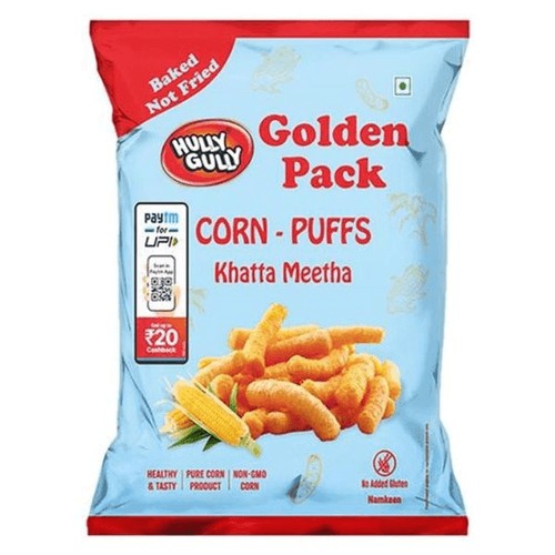 Hully Gully Golden Pack Khatta Meetha Corn Puffs 120 GM