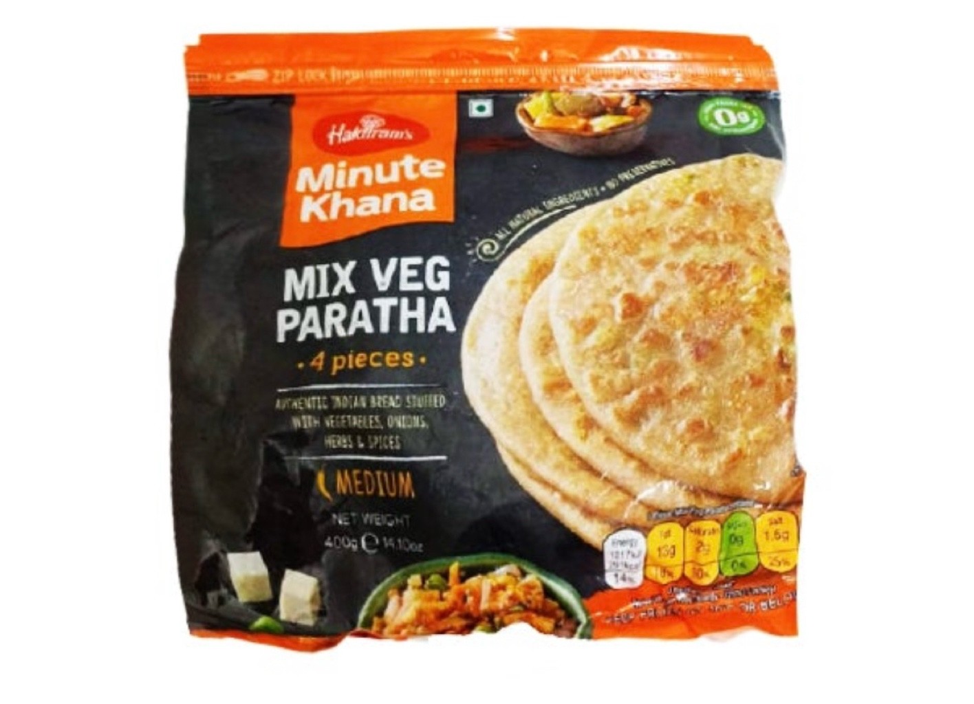 BW FRZ MIX VEG PARATHA 400 GM