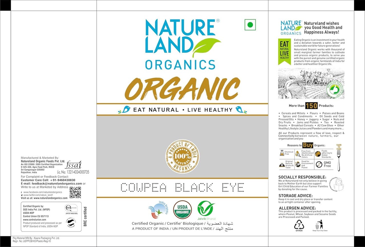 Nature Land Or. Cowpea Blk Eye 2 LBS