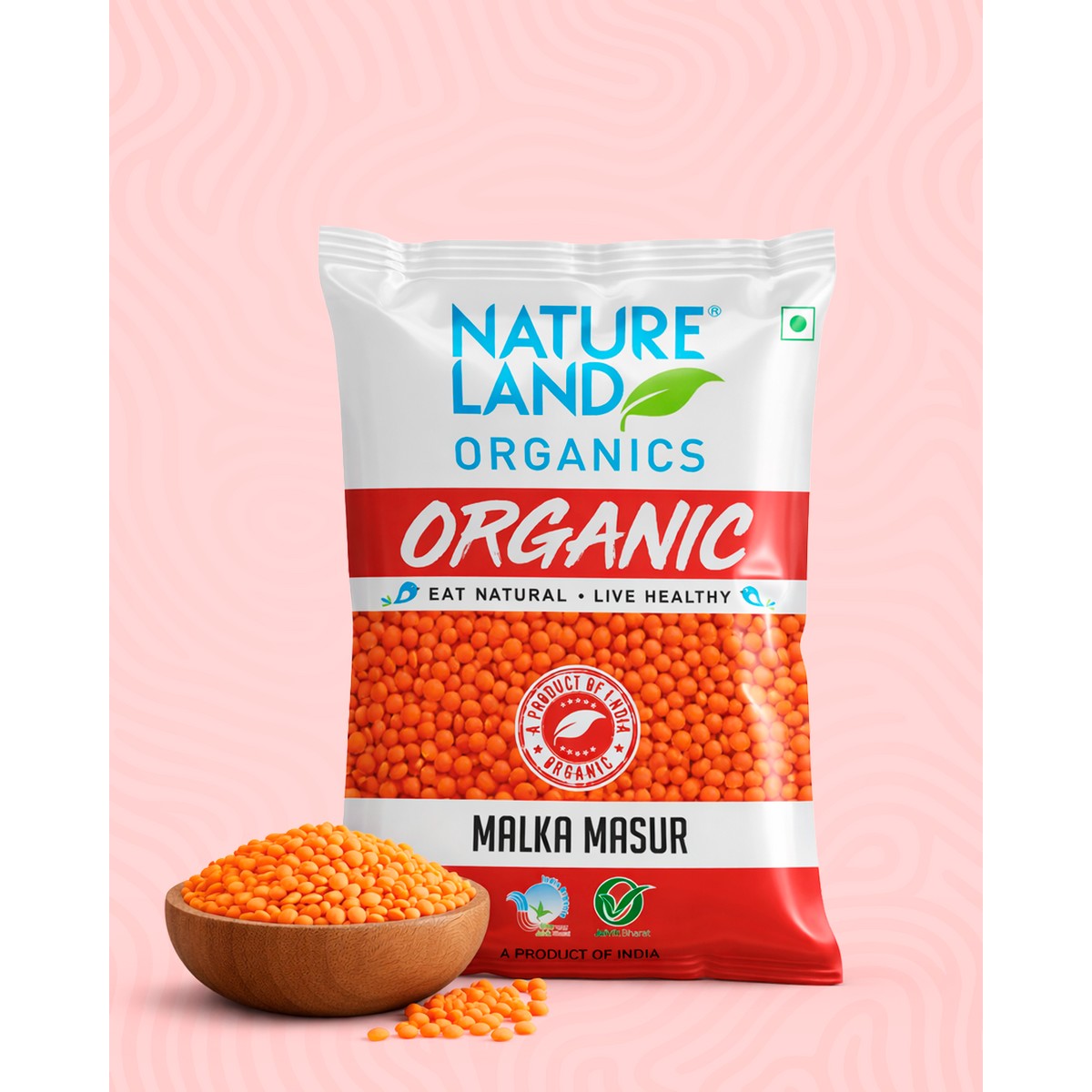 Nature Land Org. Masoor Dal 2 LBS