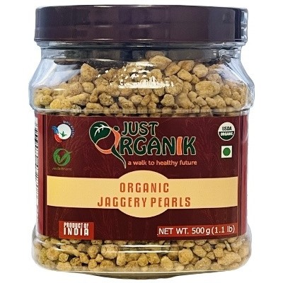 JUST ORGANIC JAGGERY PEARLS 500 GM