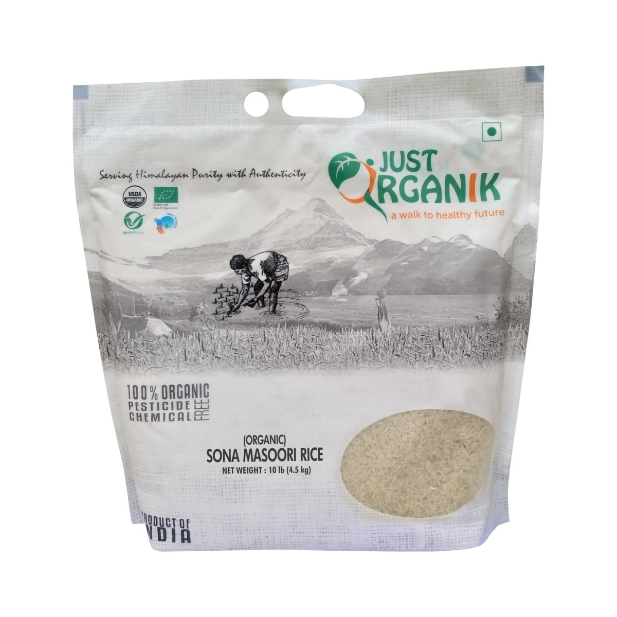 Just Organik Organic Sona Masoori Rice 10 LBS