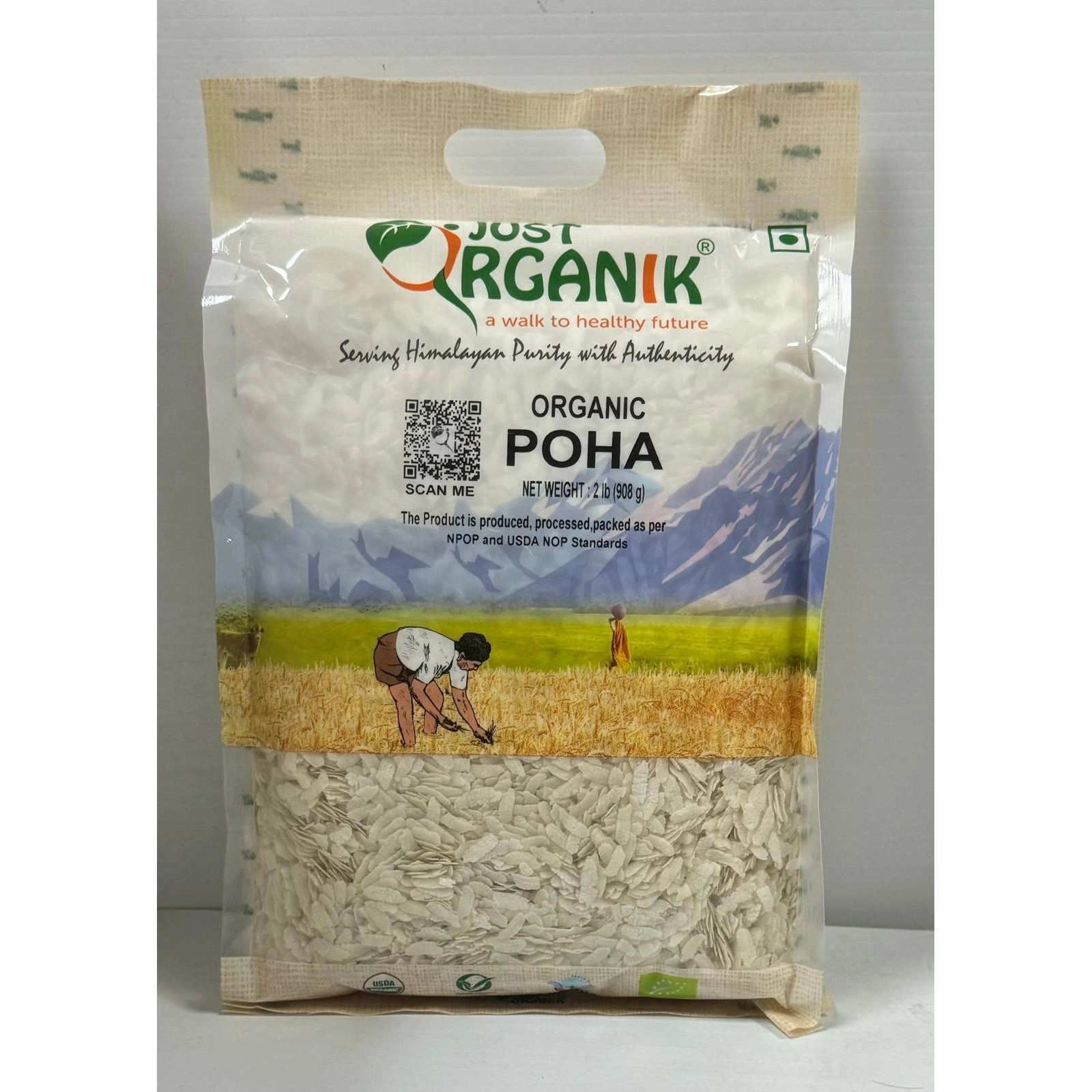 Just Organic White Poha 2 LBS