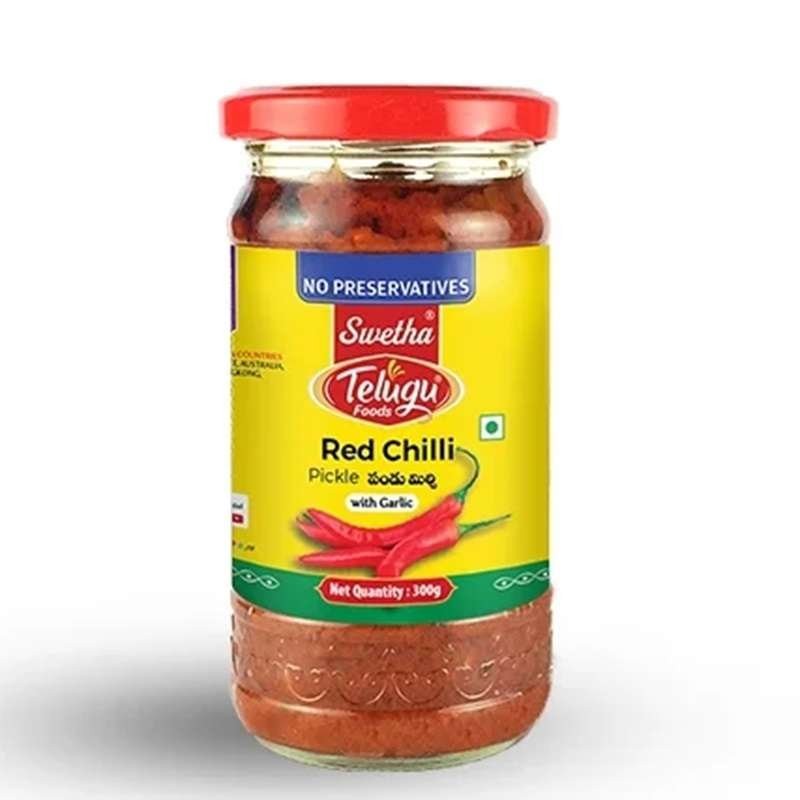 Telugu Foods Telugu Foods Red Chilli Pickle With Garlic 1 COUNT