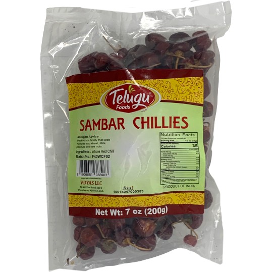 Telugu Sambar Chillies 200 GM