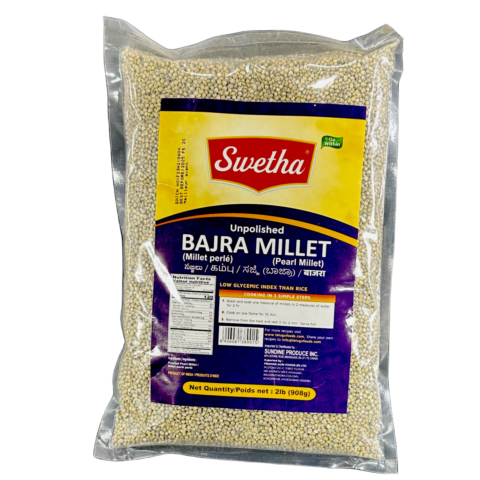 Swetha Unpolished Bajra Millet 2 LBS