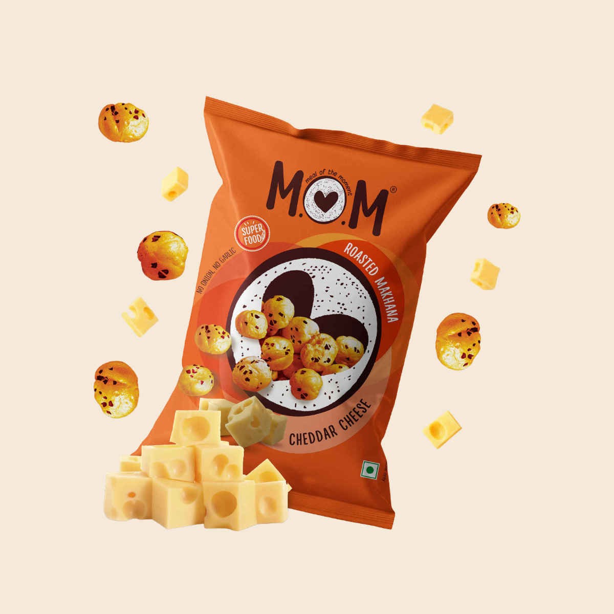 MOM ROASTED MAKHANA CHEDDAR CHEESE 65 GM