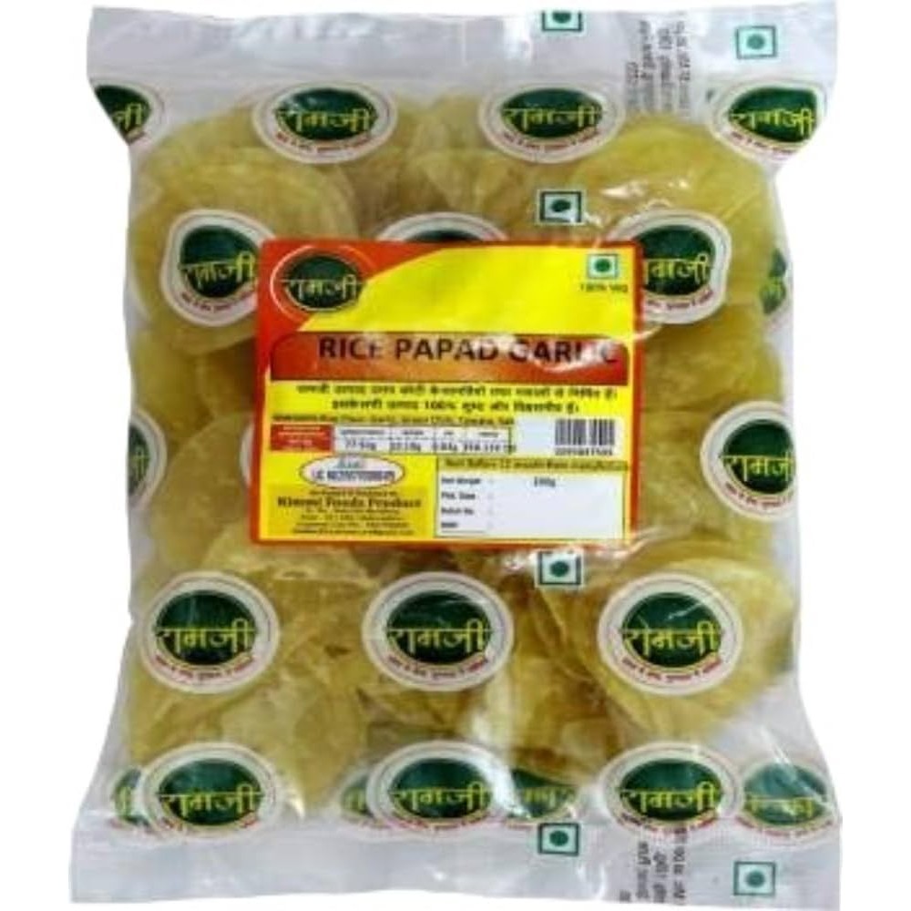 RAMJI SHILLI GARLIC RICE PAPAD 500 GM