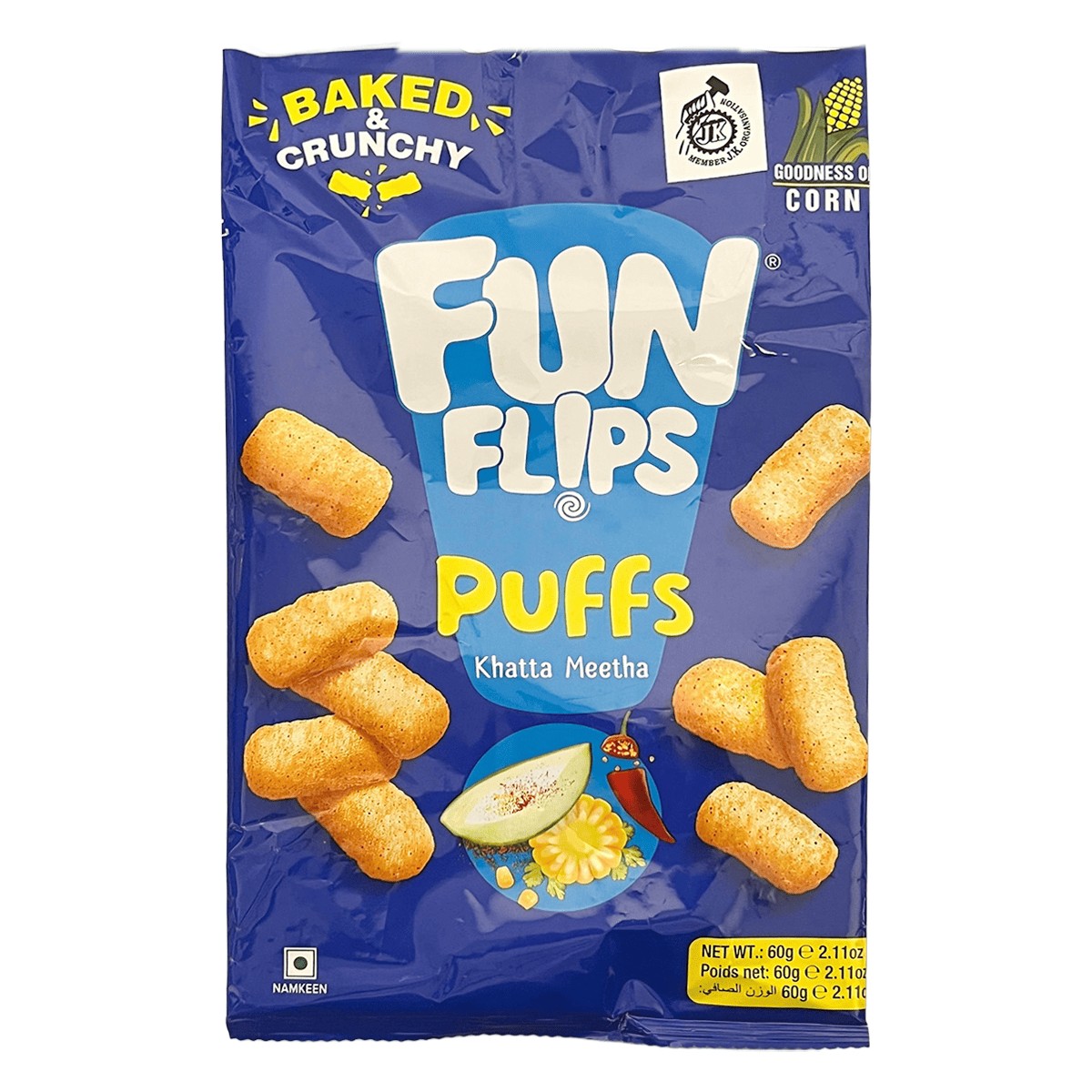 JK FOODS Fun Flips Khatta Meetha 75 GM