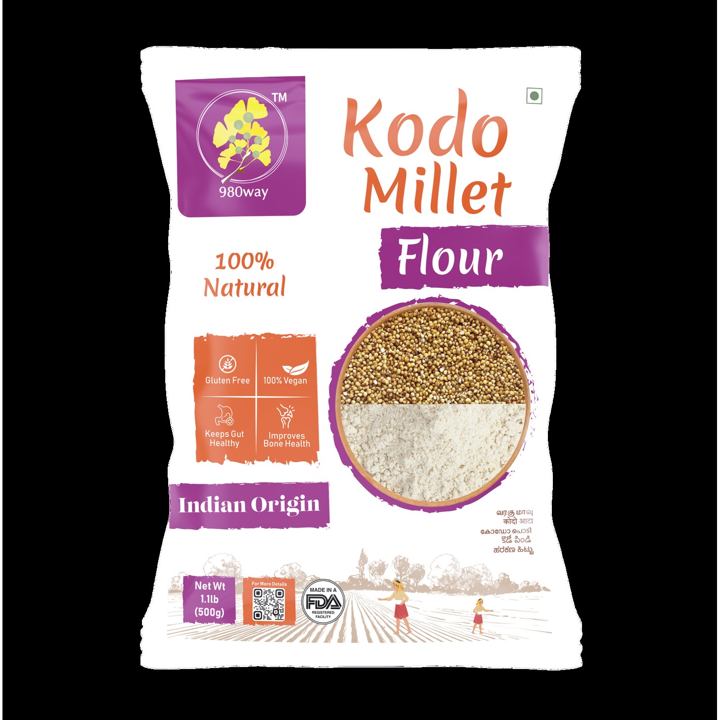 NFS VARAGU FLOUR 500 GM
