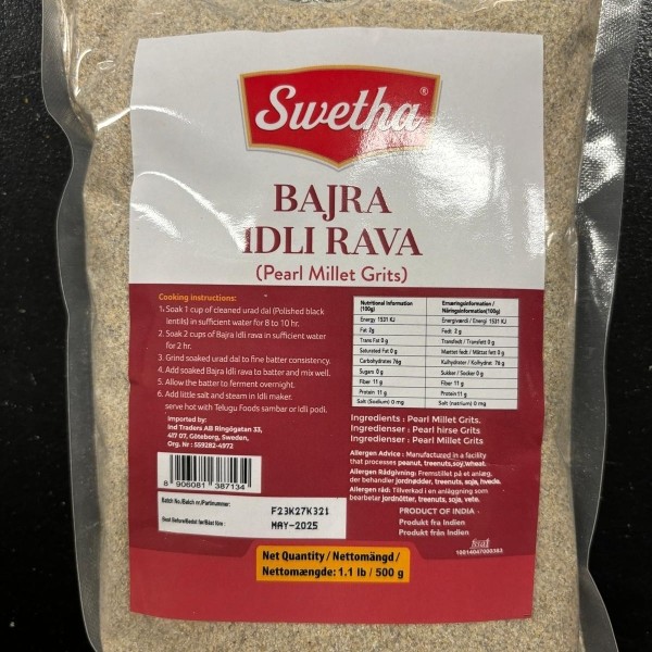 BAJRA IDLI RAVA SWETHA'S TELUGU 2 LBS