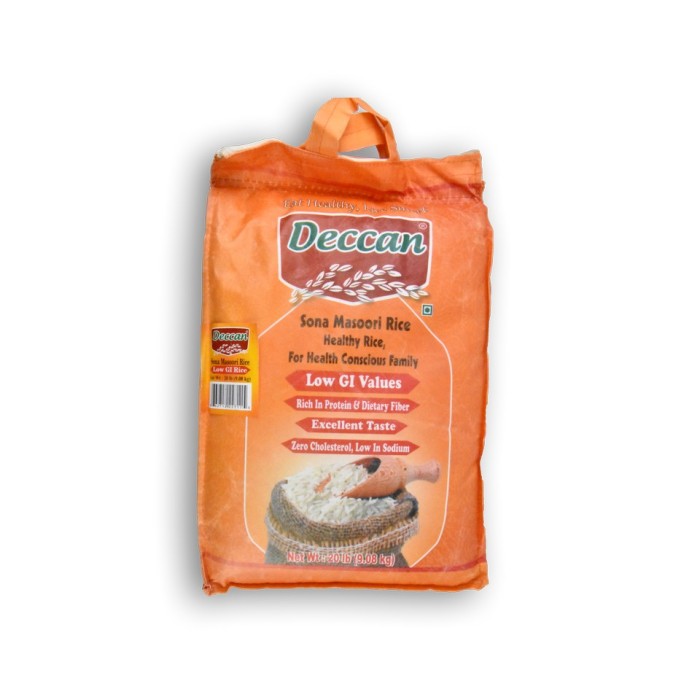 DECCAN Low GI Sona Masoori Rice 20 LBS
