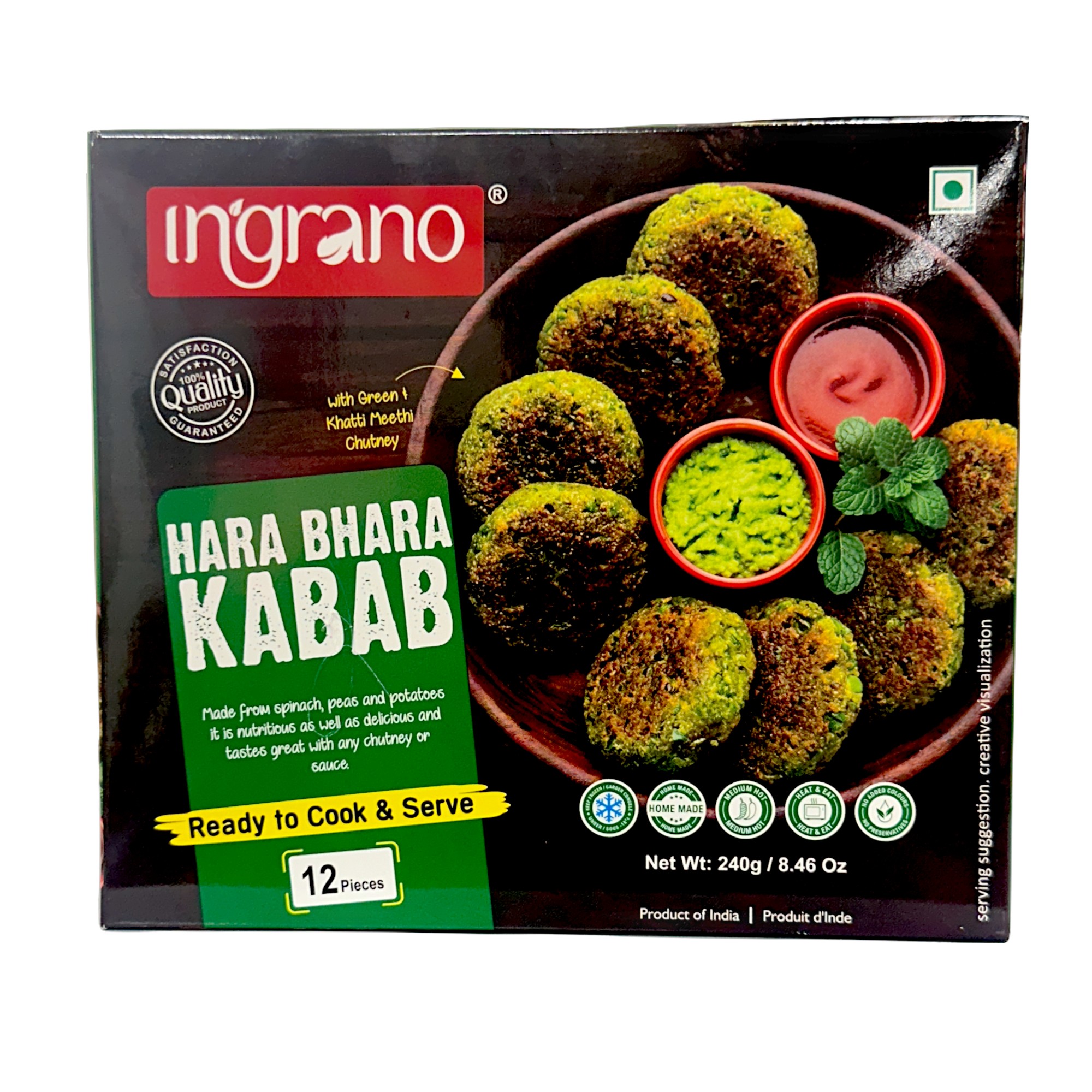 INGRANO HARA BHARA KABAB 240 GM