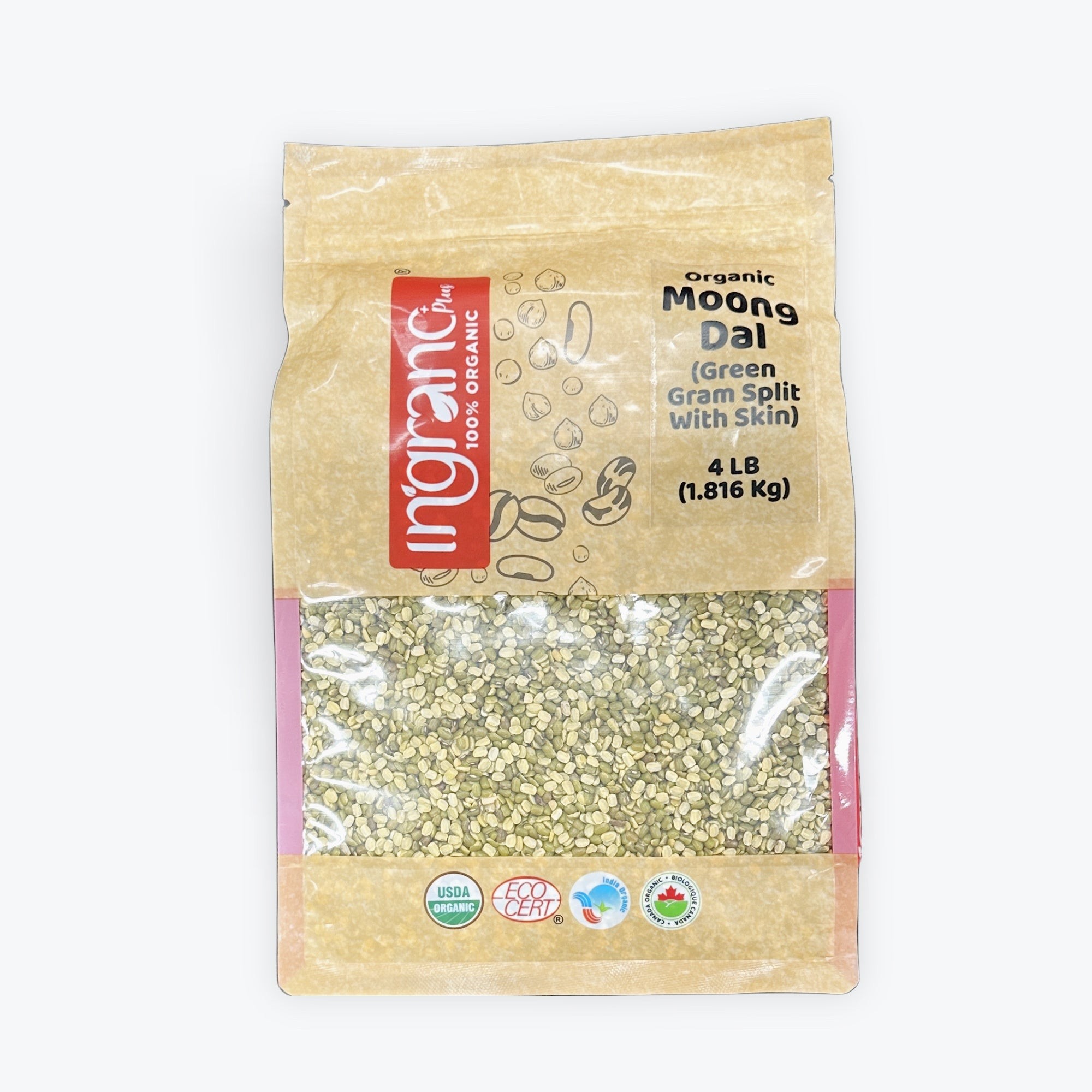 INGRANO ORG MOONG GREEN SPLIT 4 LBS