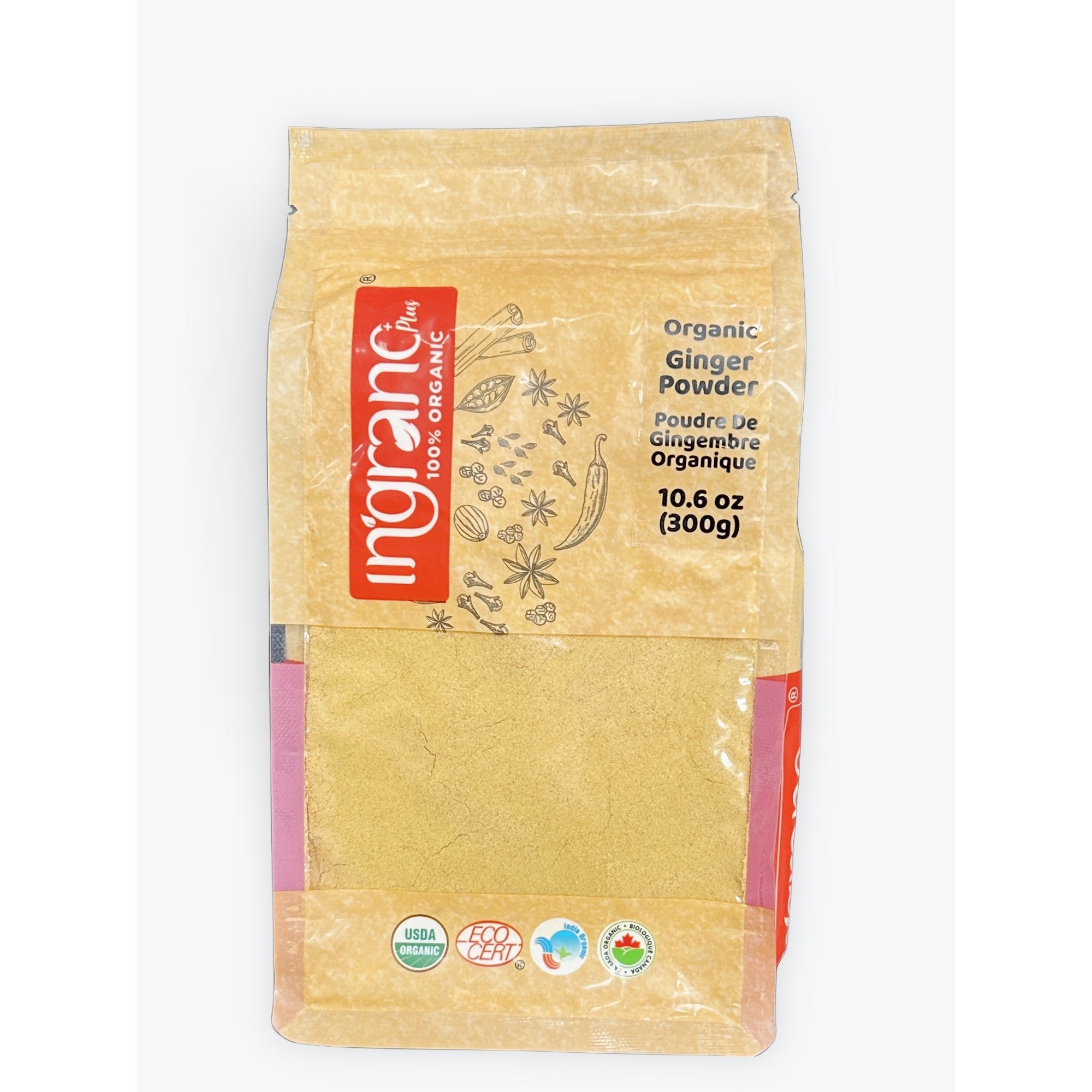 INGRANO ORG GINGER POWDER 300 GM
