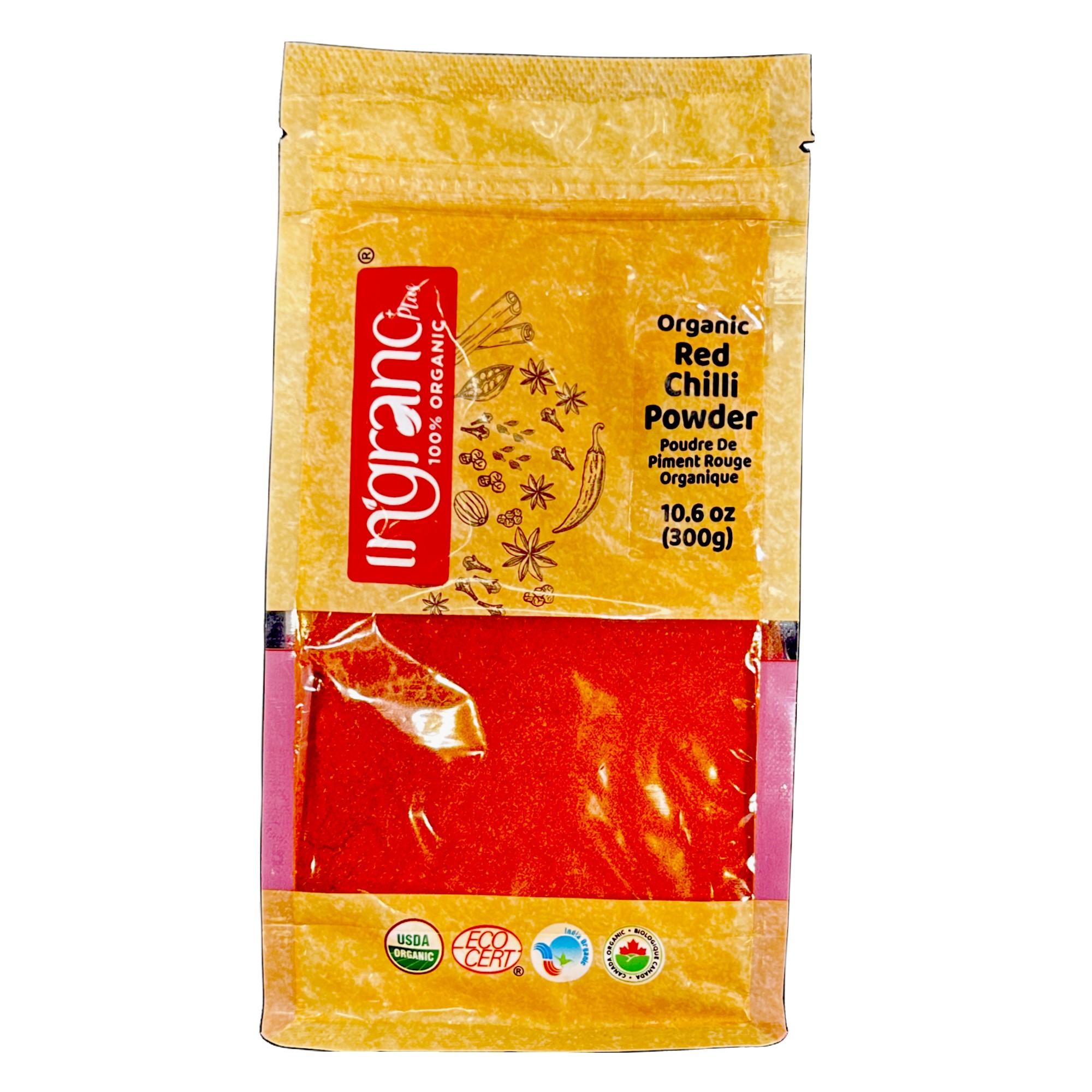 INGRANO ORG RED CHILLI POWDER 300 GM