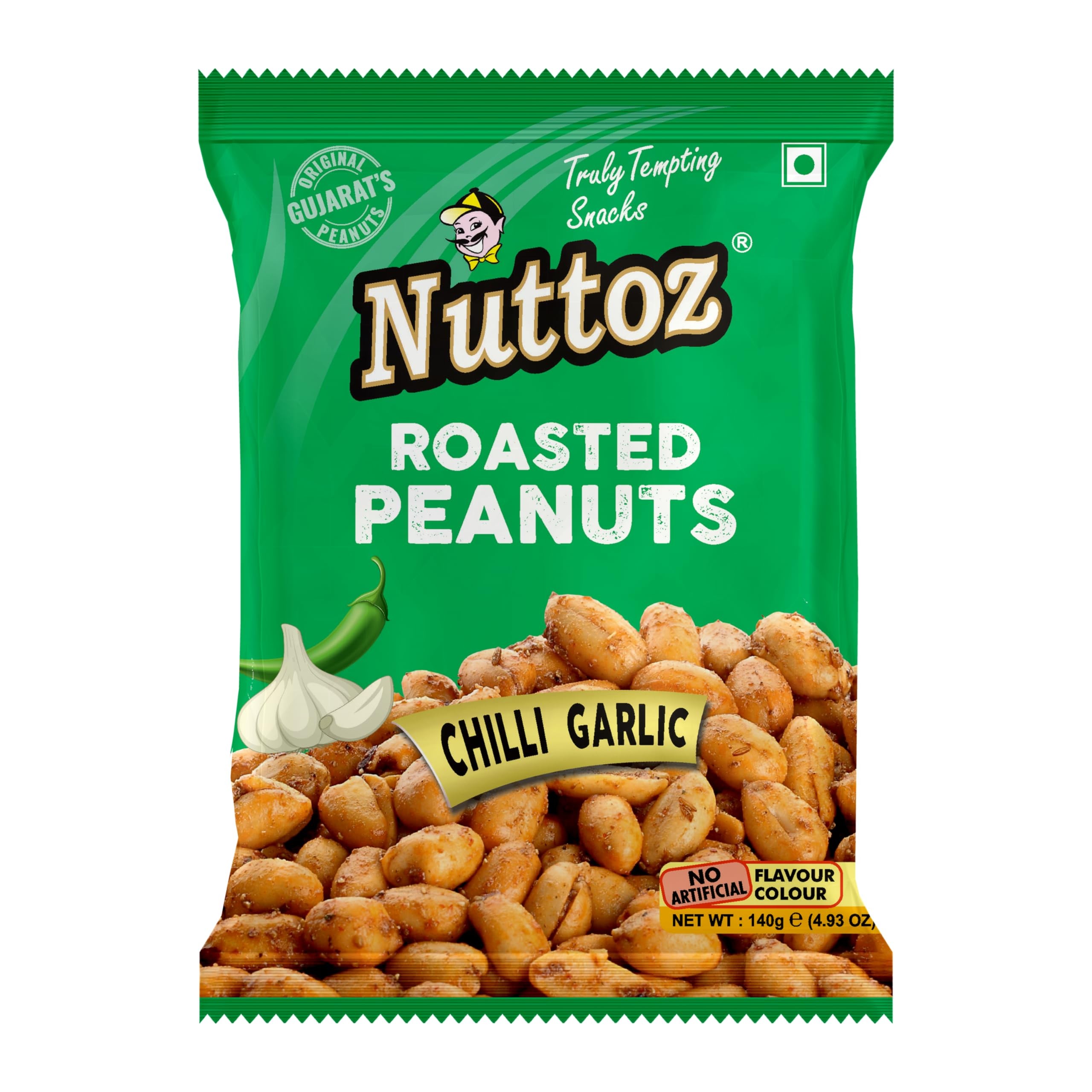 Nuttoz Roasted Peanuts Chilli Garlic 140 GM