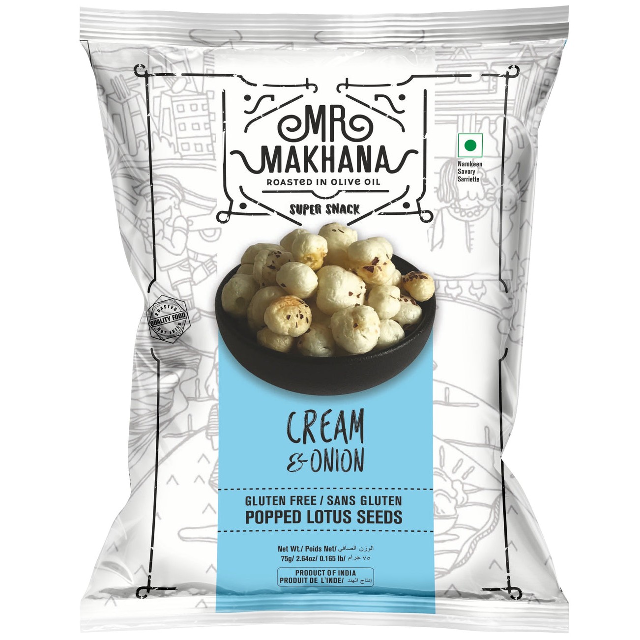 CREAM AND ONION MR.MAKHANA 0.17 LBS