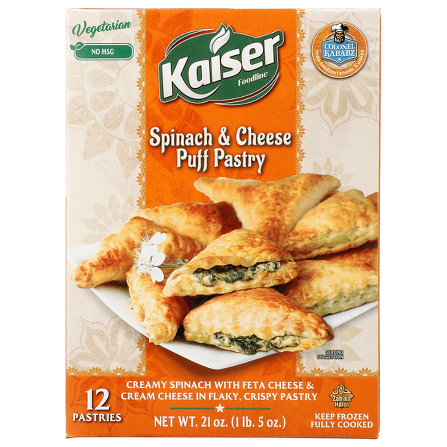 COLONEL KABABZ SPINACH & CHEESE PUFF PASTRY 21 OZ
