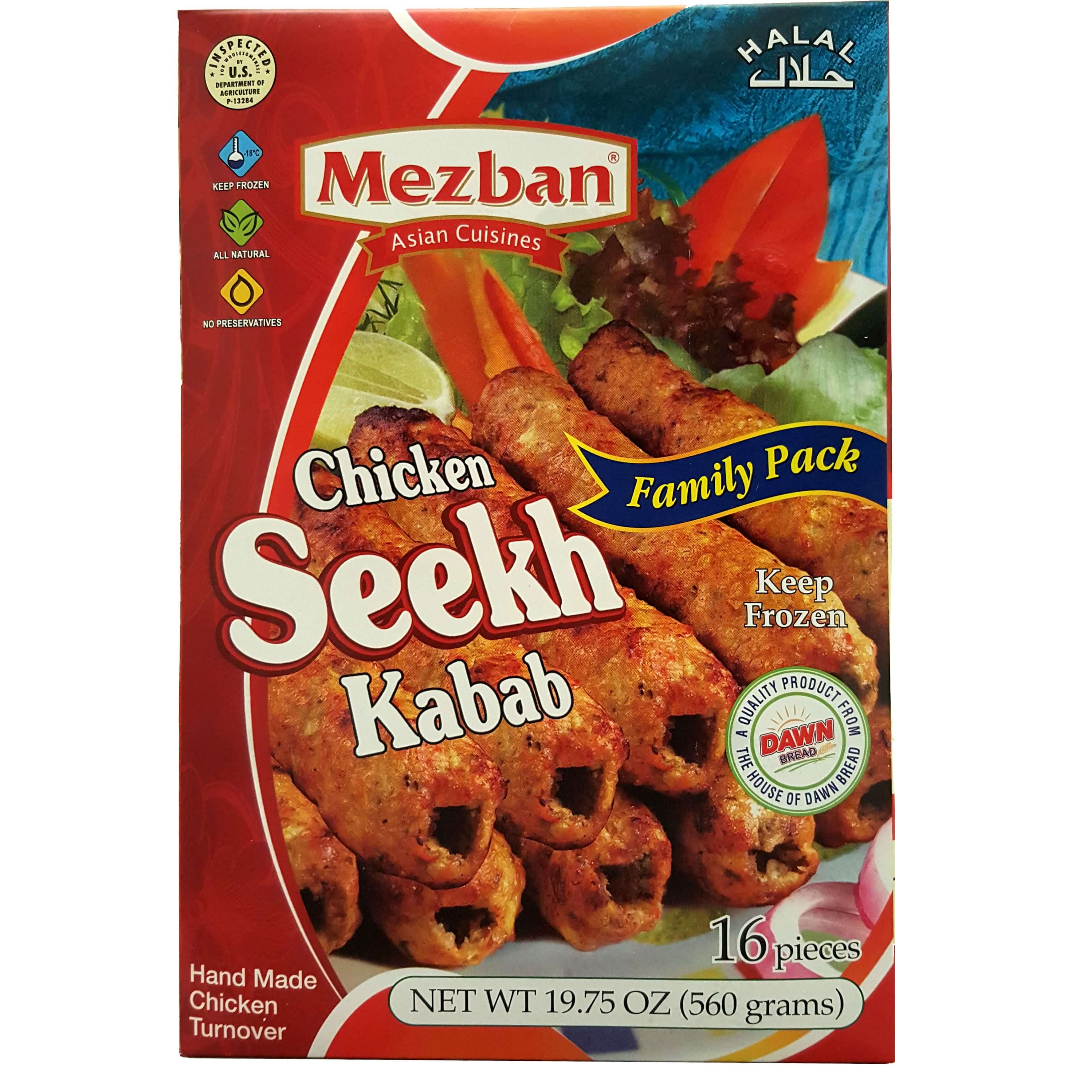 MEZBAN CHICKEN SEEKH KABAB 1.23 LBS