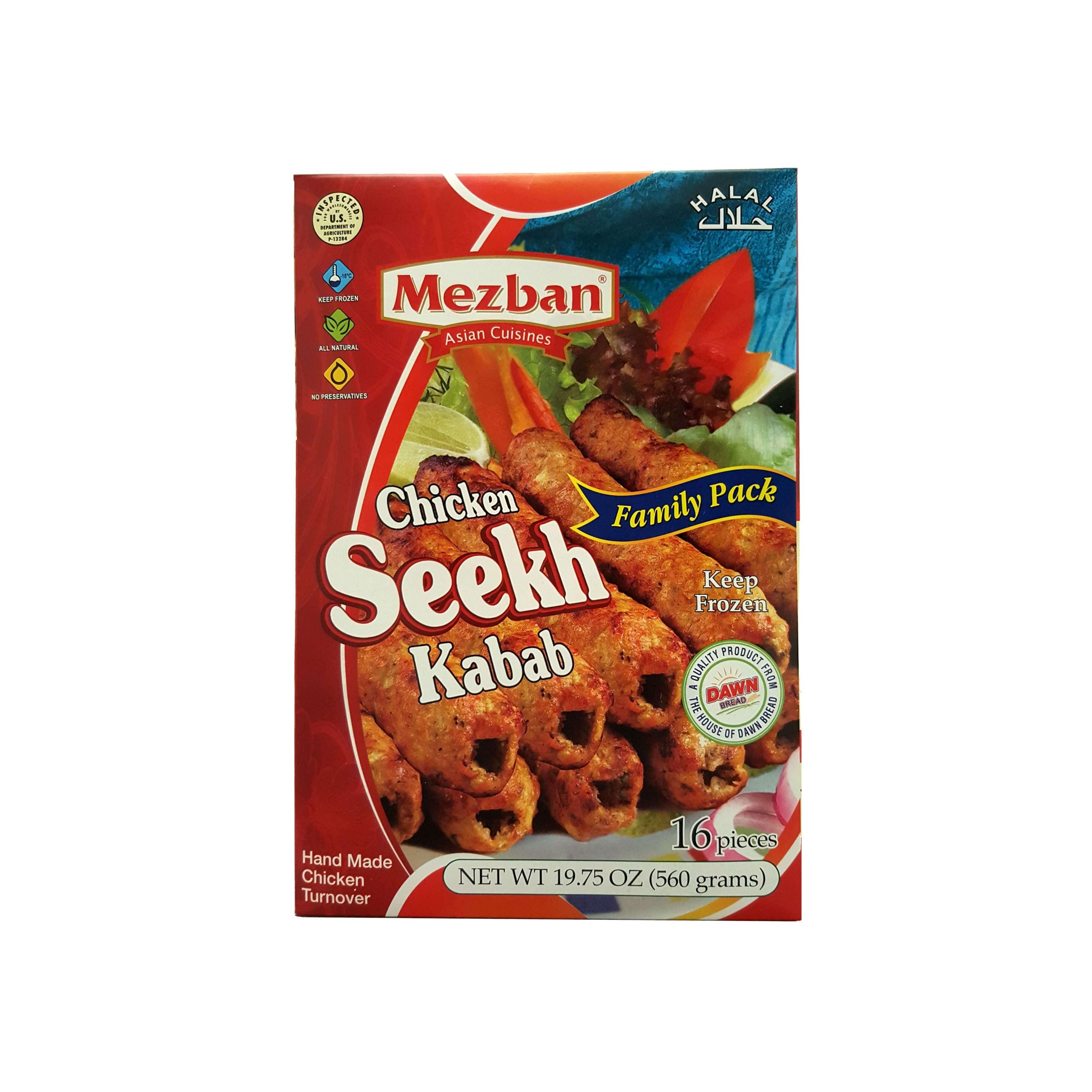 MEZBAN CHICKEN SEEKH KABAB 16 PC 560 GM