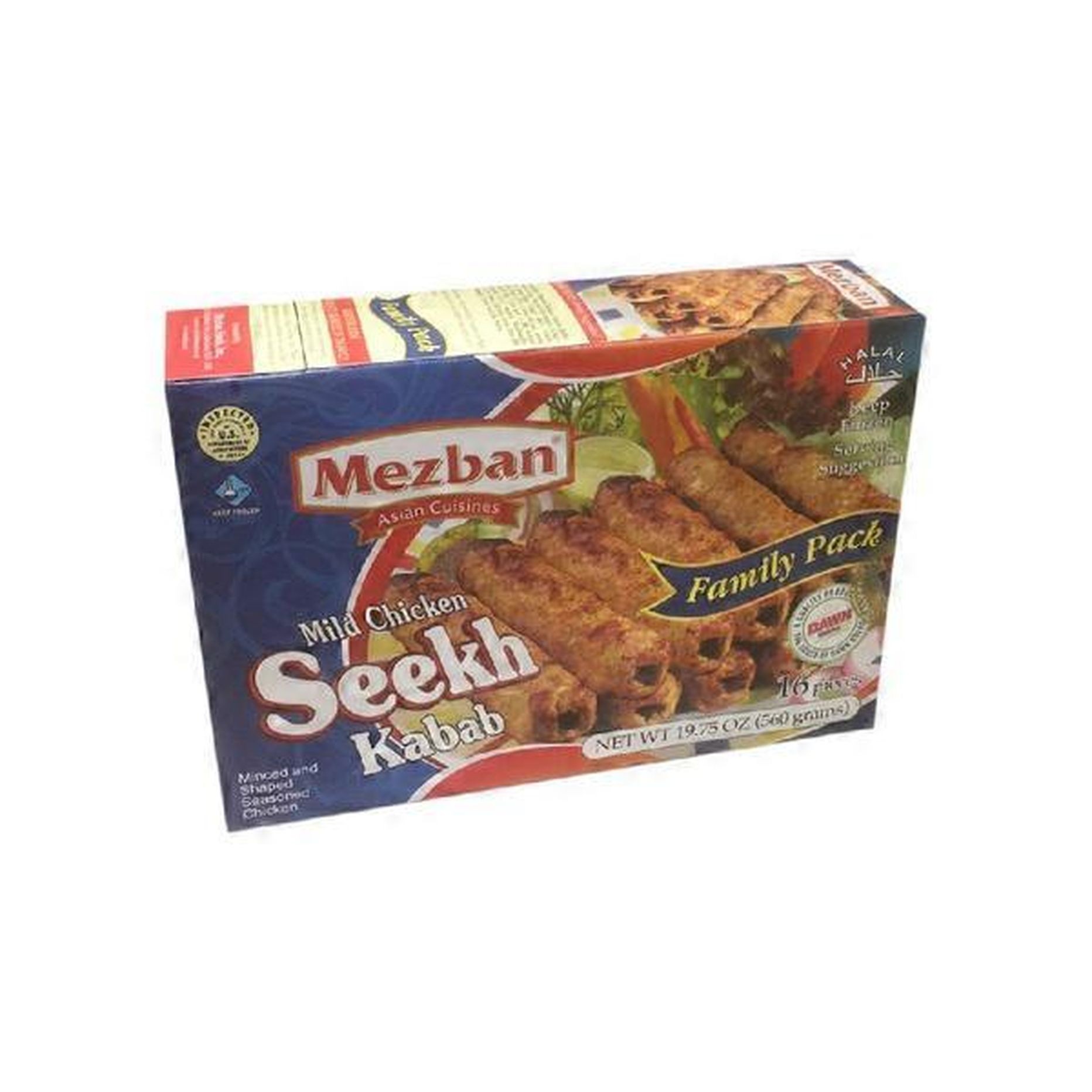 MEZBAN CHICKEN SEEKH KABAB FAMILY PACK MILD 560 GM
