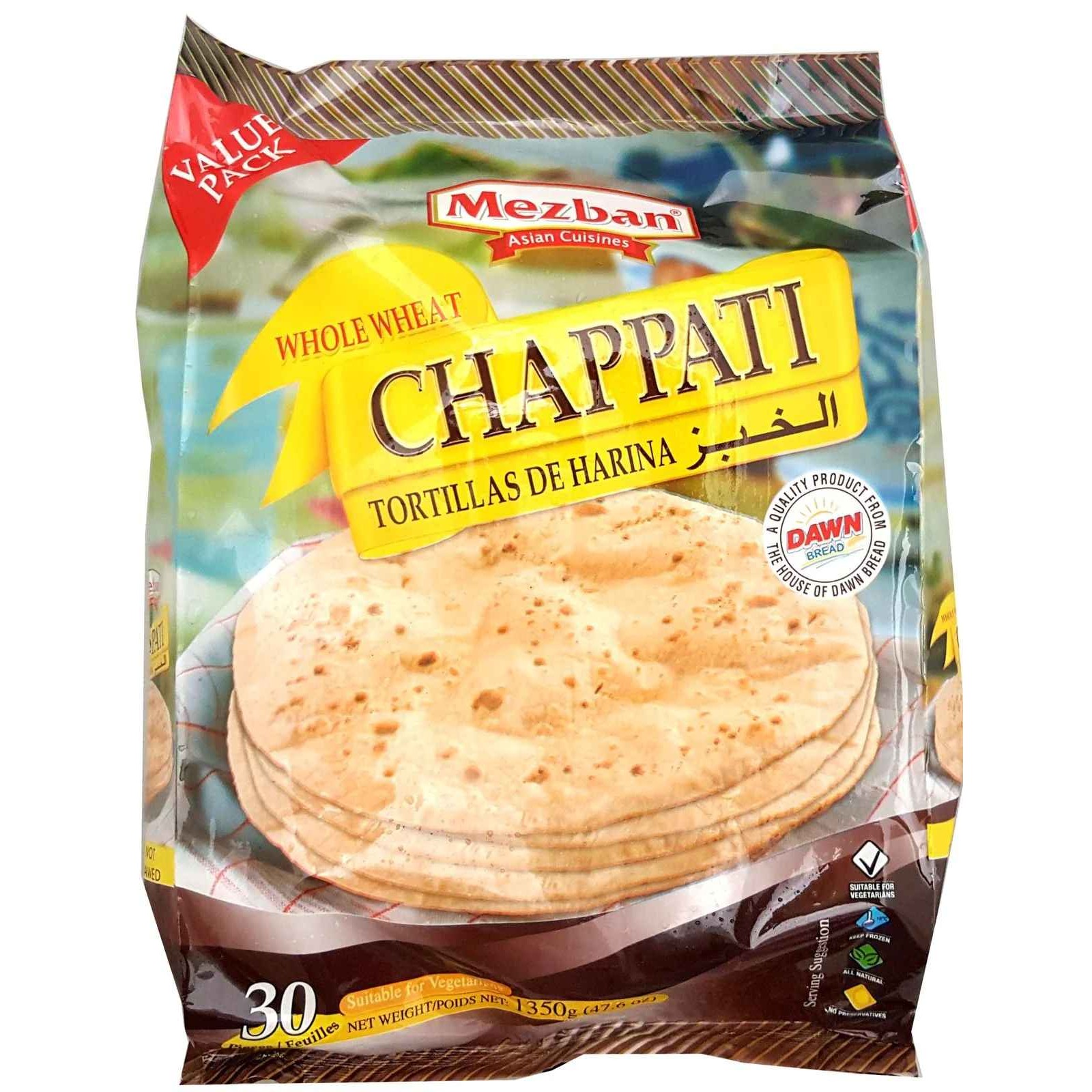 Mezban Chappati Whole.Wheat 30 PCS