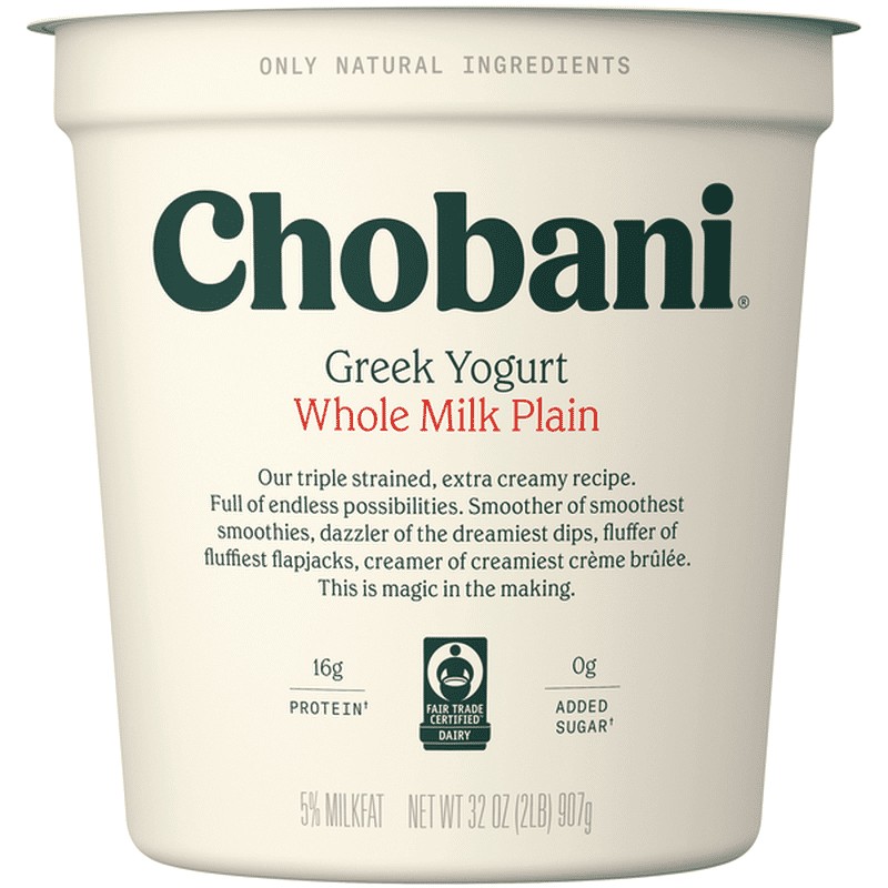 CHOBANI WHOLE MILK YOGURT 32 OZ