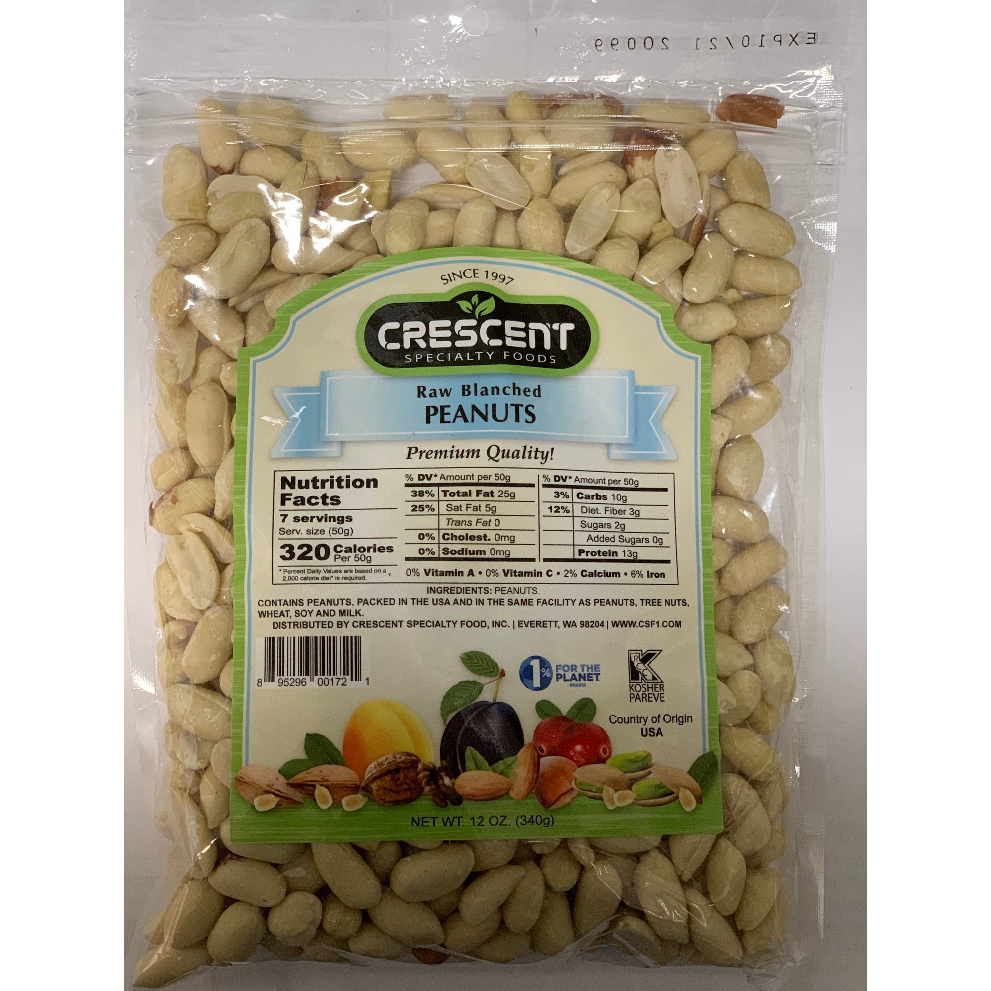 Crescent Raw Blanched Peanuts 340 GM