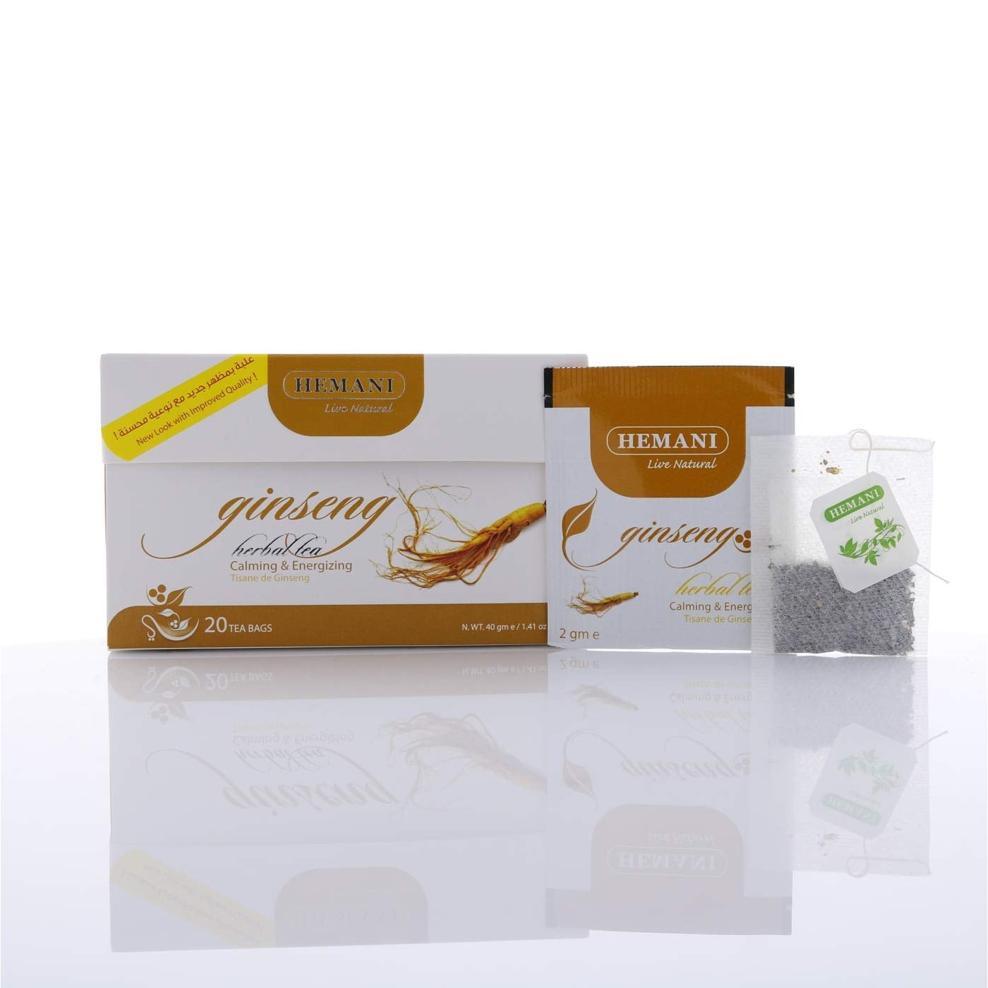 Refresh Your Senses With HEMANI Ginseng Herbal Tea  Pure & Natural   20 BAG