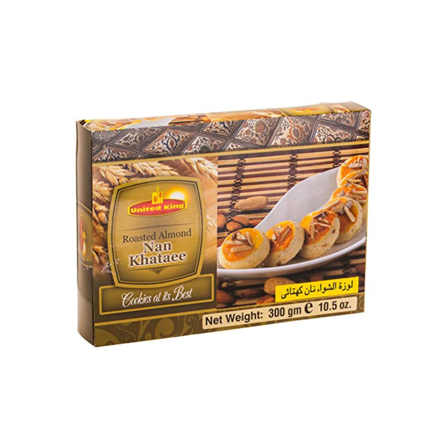 UNITED KING ROASTED ALMOND NAN KHATAEE 300 GM