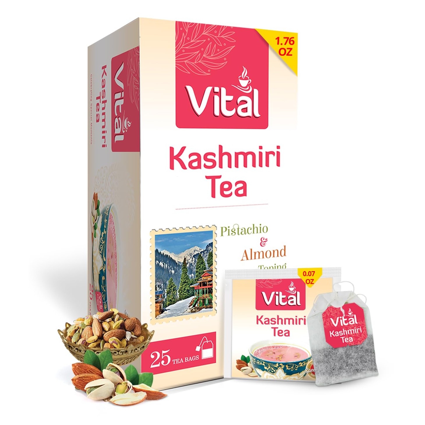 VITAL KASHMIRI TEA PISTACHIO ALMOND 25 BAG