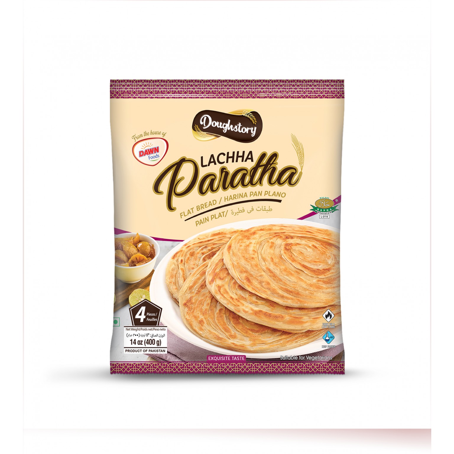 DOUGHSTORY  LACHHA PARATHA 4 PCS 400 GM