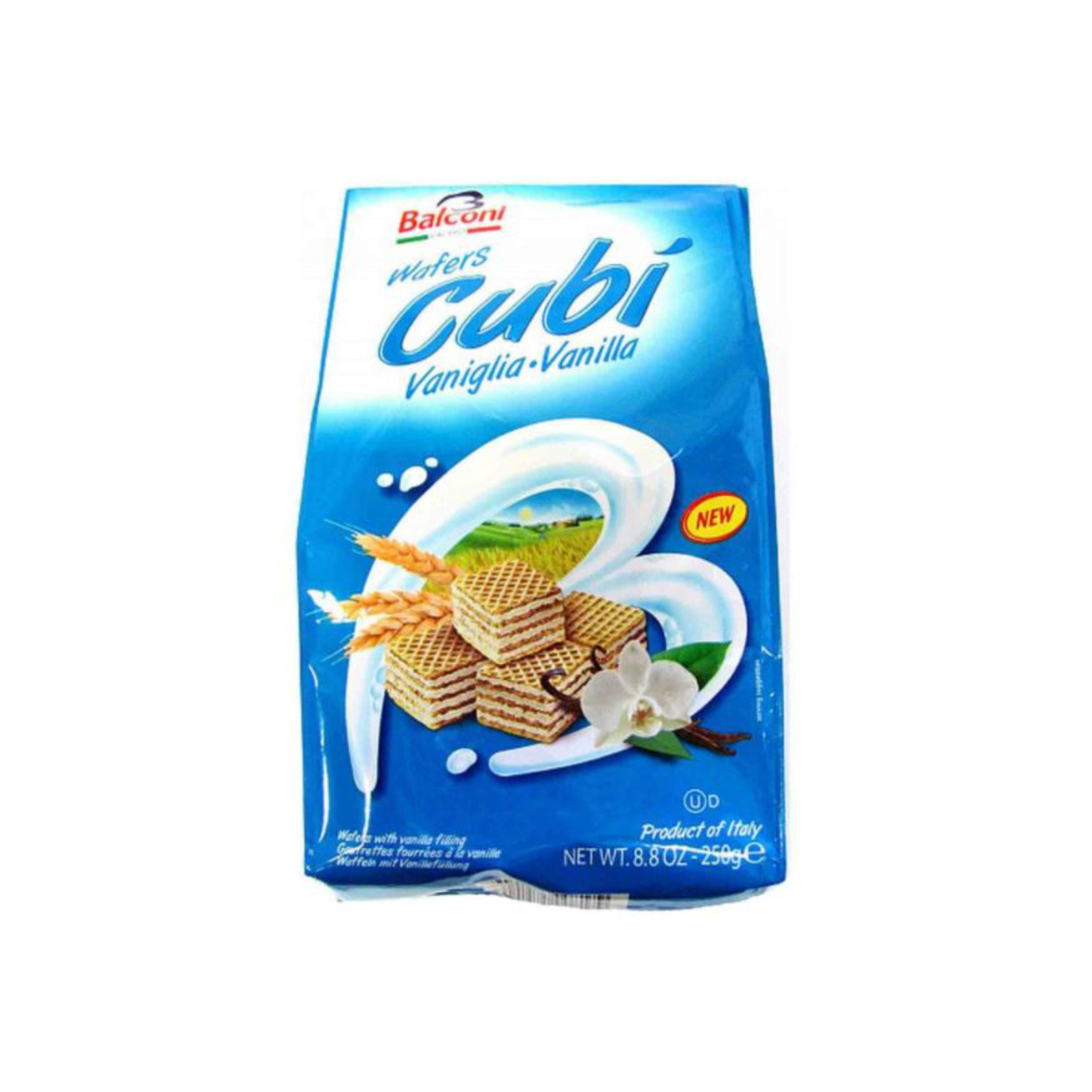 BALCONI CUBI VANILLA WAFERS (BLUE) 250 GM