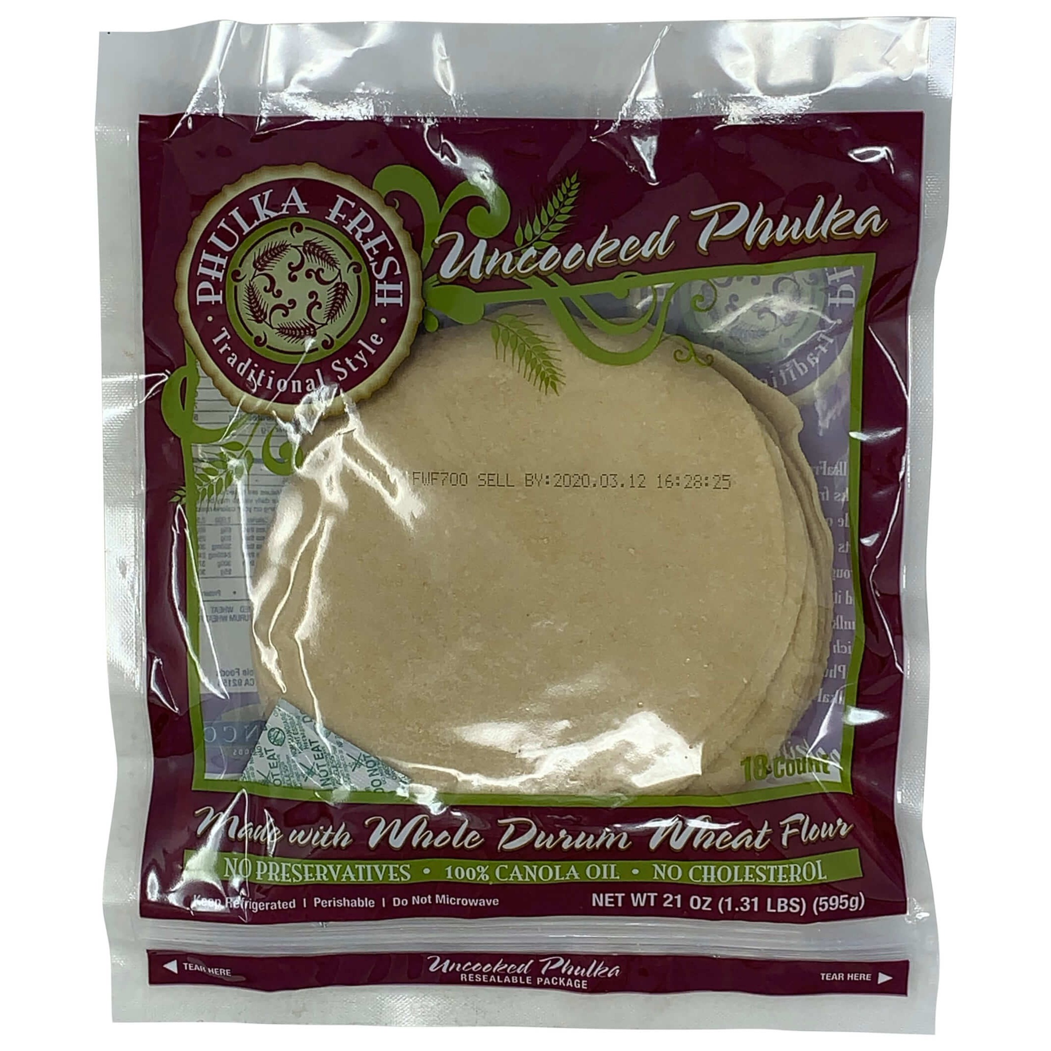 Roti Fresh Uncooked Phulka 21 OZ