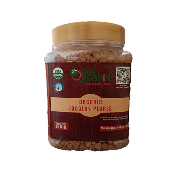 USDA Just Organik Jaggery Pearls 1 LBS